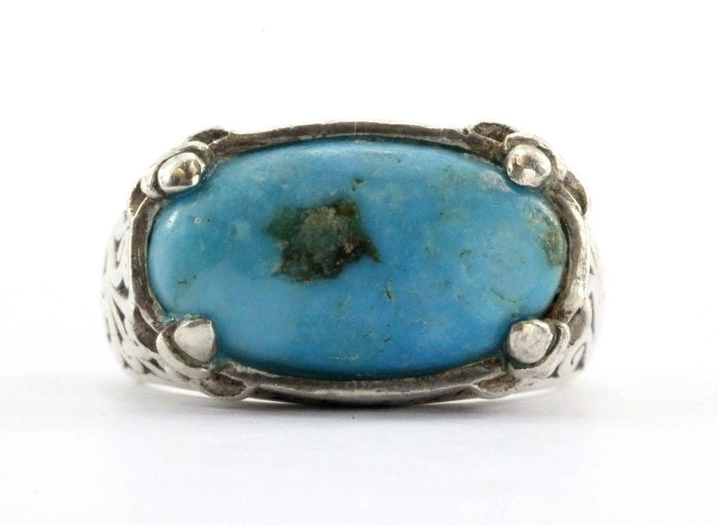 Lois Hill Sterling Silver 925 Chunky Turquoise Ring - Queen May