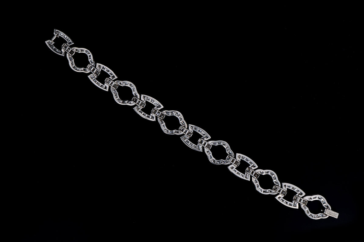 Art Deco Platinum 5.5 Carat Total Weight Diamond Bracelet - Queen May