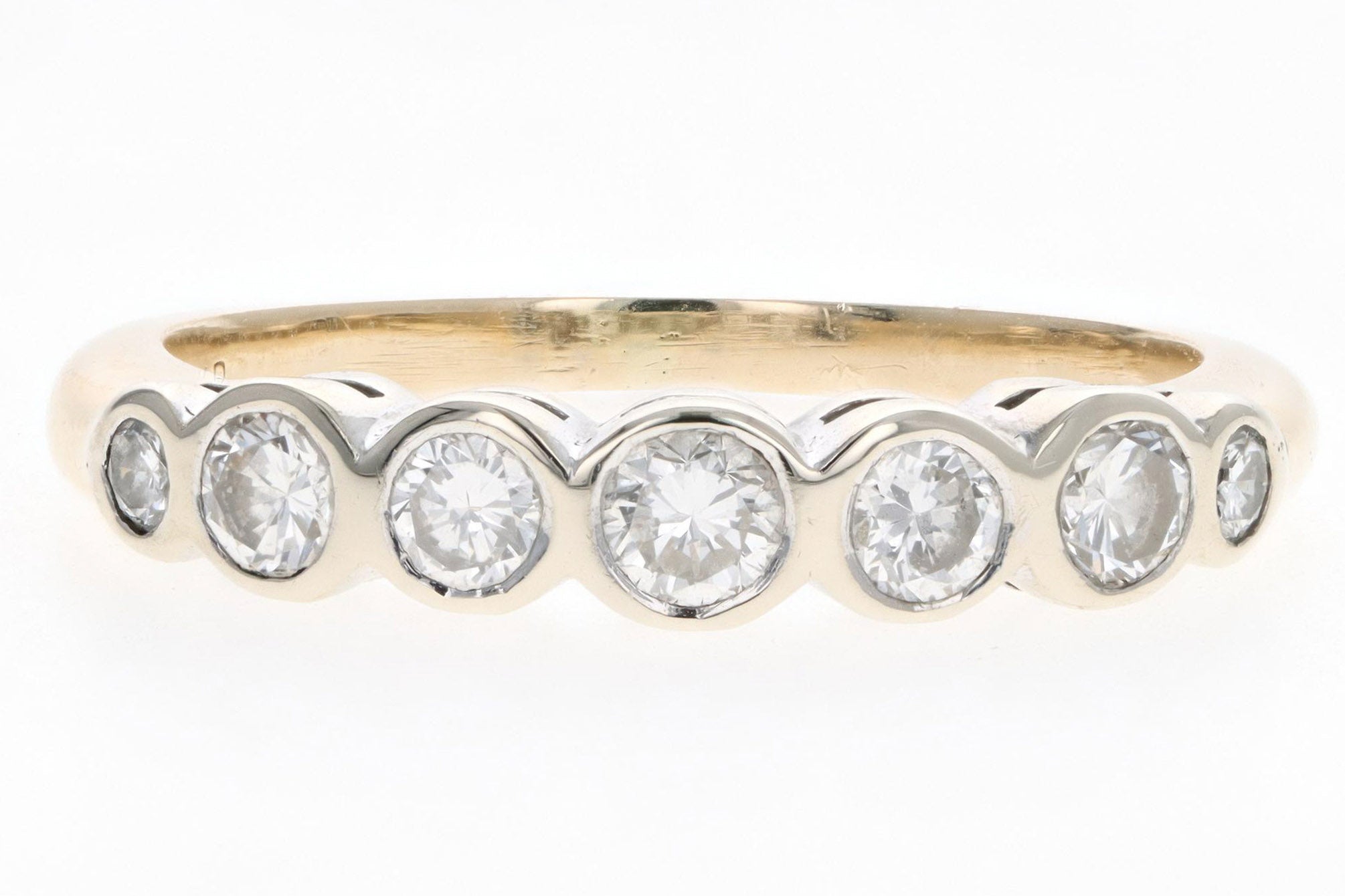 14K Gold .35 Carat Total Weight Round Diamond Stackable Wedding Band - Queen May