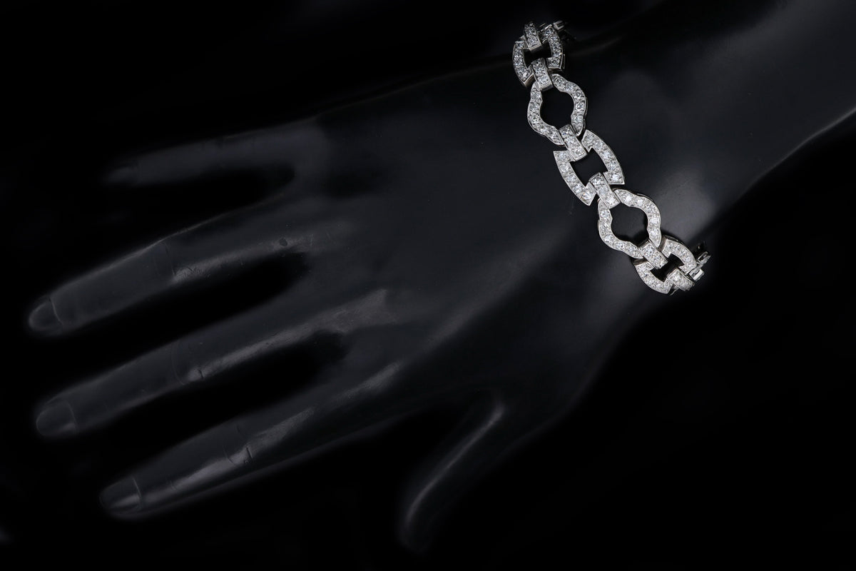 Art Deco Platinum 5.5 Carat Total Weight Diamond Bracelet - Queen May