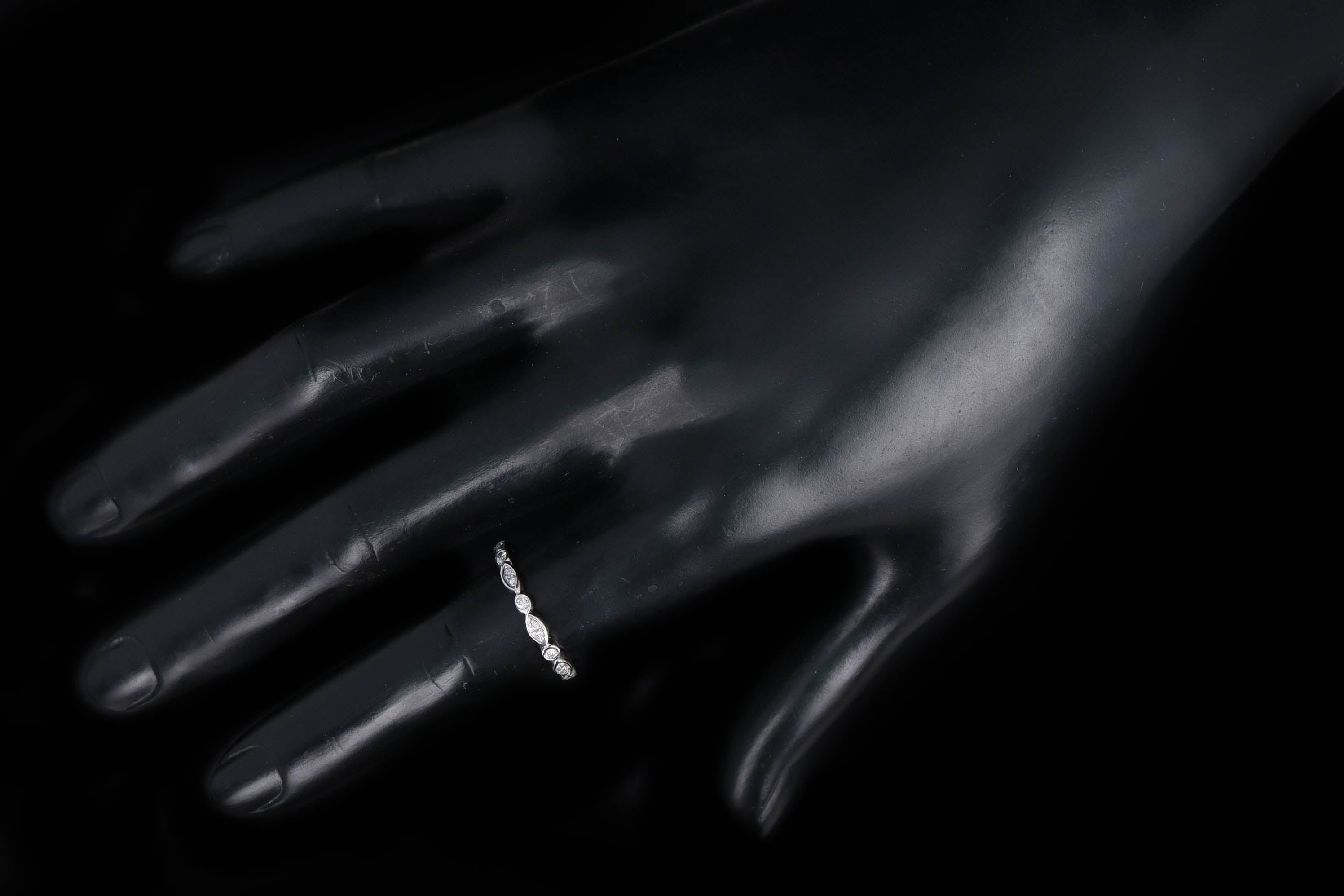 14K White Gold .30 Carat Total Weight Diamond Wedding Band - Queen May