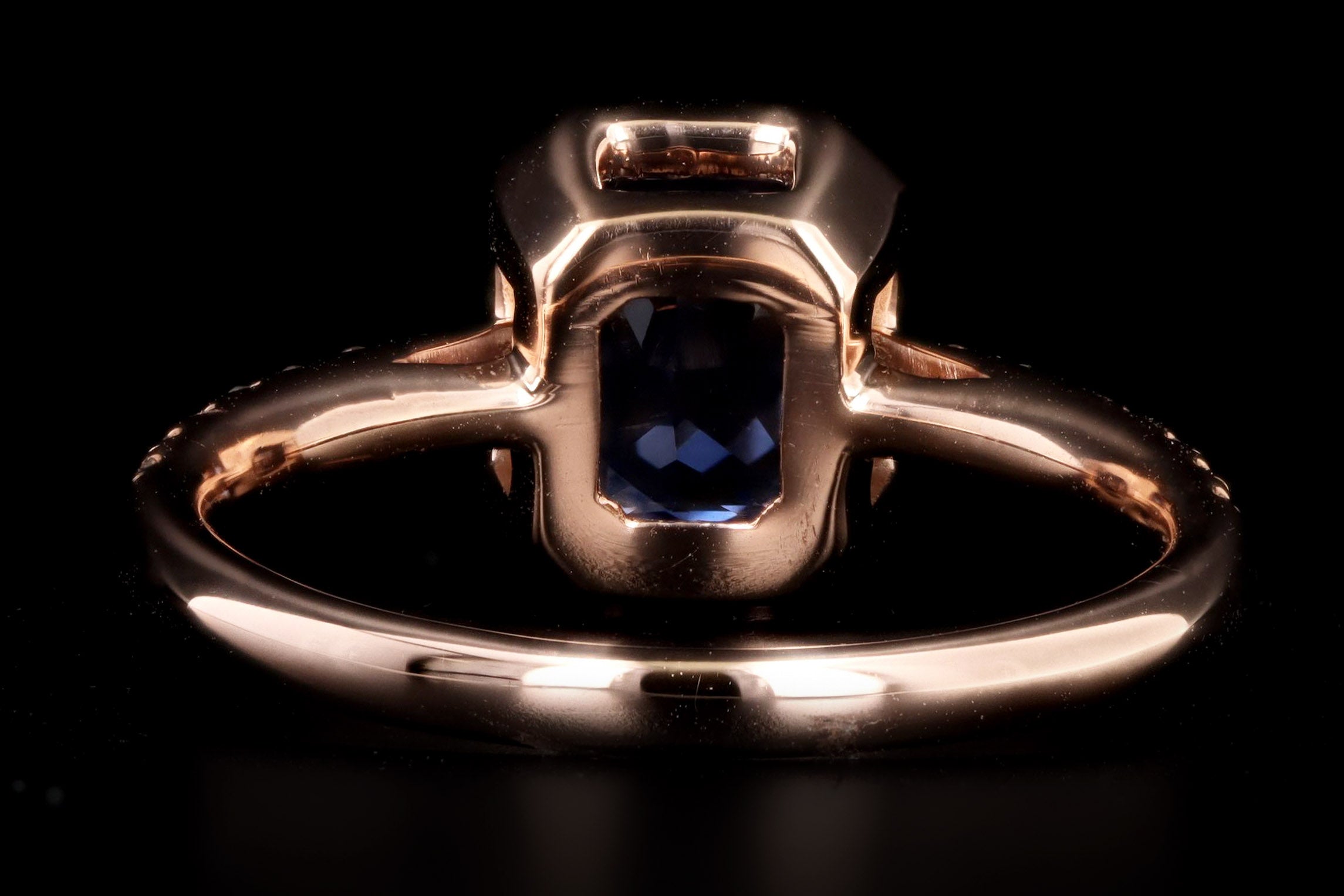 New 18K Rose Gold 2.27 Carat No Heat Ceylon Sapphire & Diamond Ring GIA Certified - Queen May