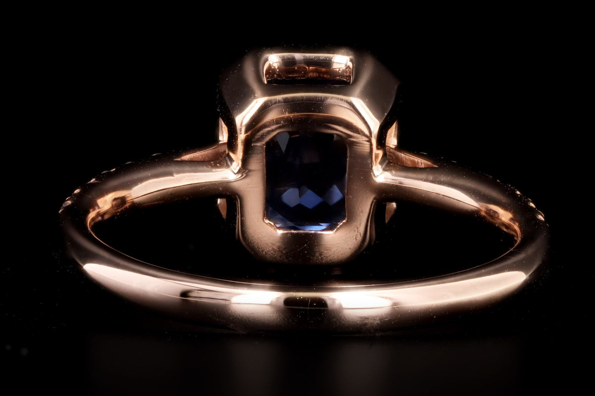 New 18K Rose Gold 2.27 Carat No Heat Ceylon Sapphire & Diamond Ring GIA Certified - Queen May