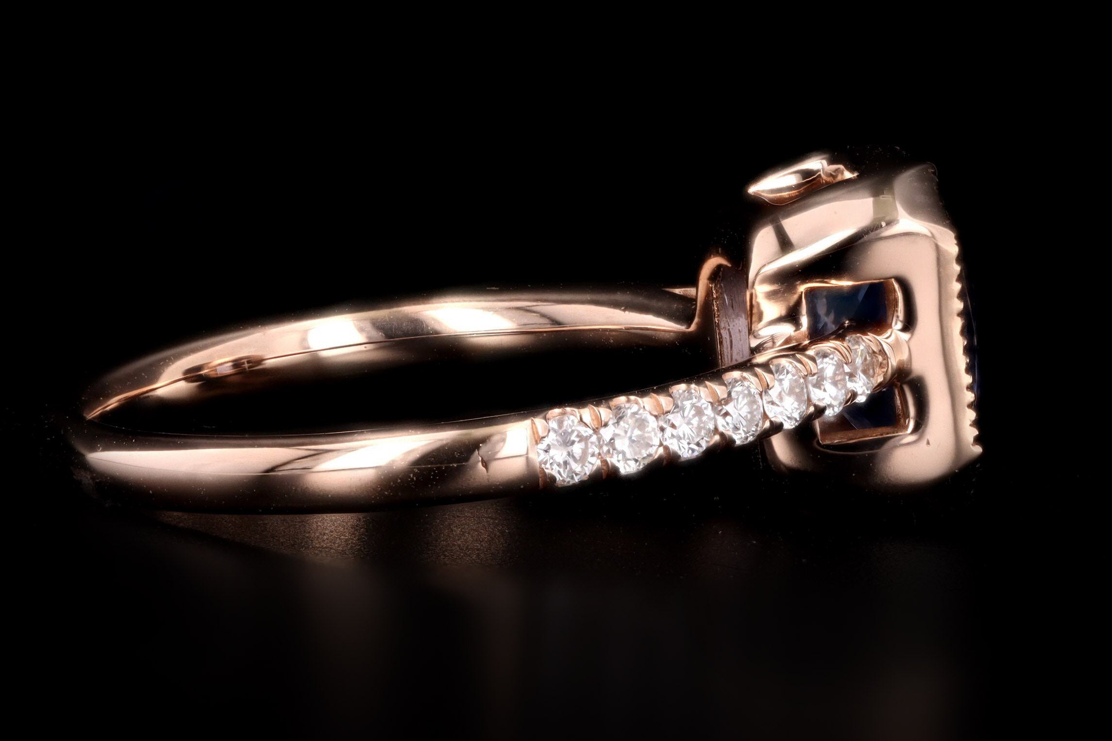 New 18K Rose Gold 2.27 Carat No Heat Ceylon Sapphire & Diamond Ring GIA Certified - Queen May