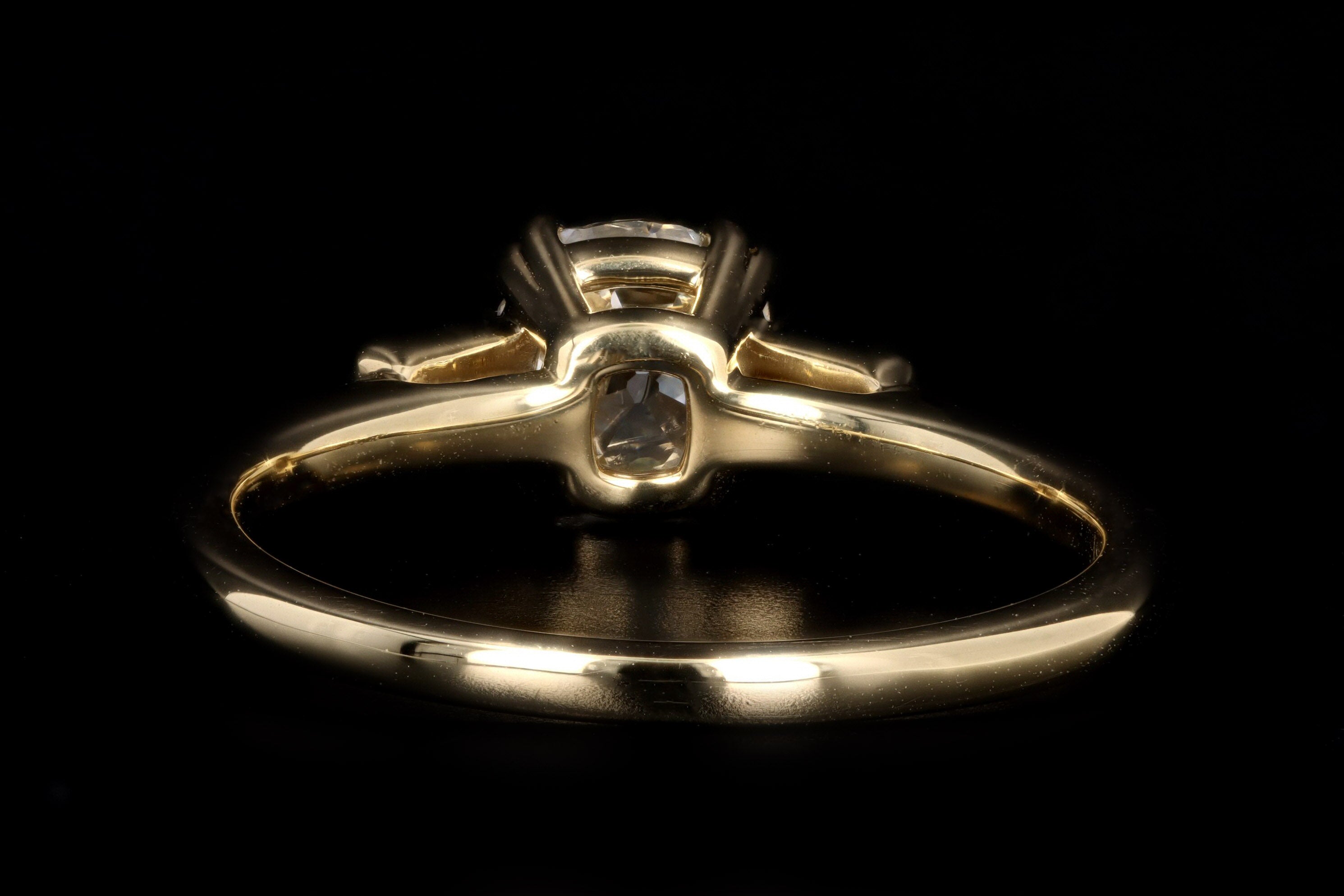 18K Yellow Gold 1.02 Carat Old Mine Diamond Engagement Ring - Queen May
