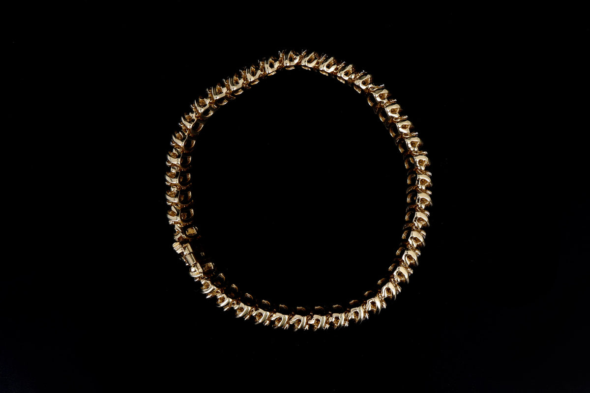14K Yellow Gold 4.0 Carat Total Weight Diamond Bracelet - Queen May