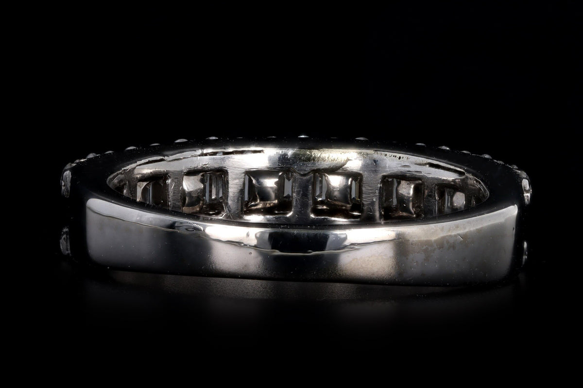18K White Gold .75 Carat Total Weight Baguette Diamond Wedding Band - Queen May