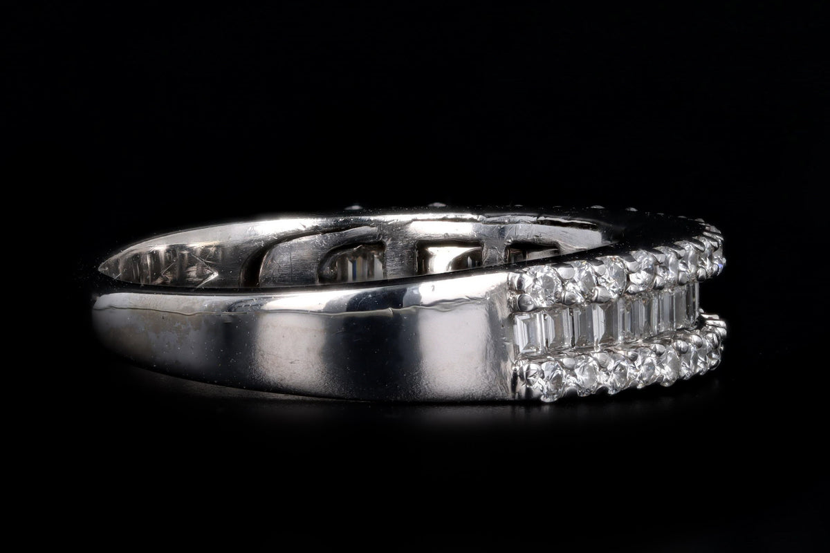 18K White Gold .75 Carat Total Weight Baguette Diamond Wedding Band - Queen May