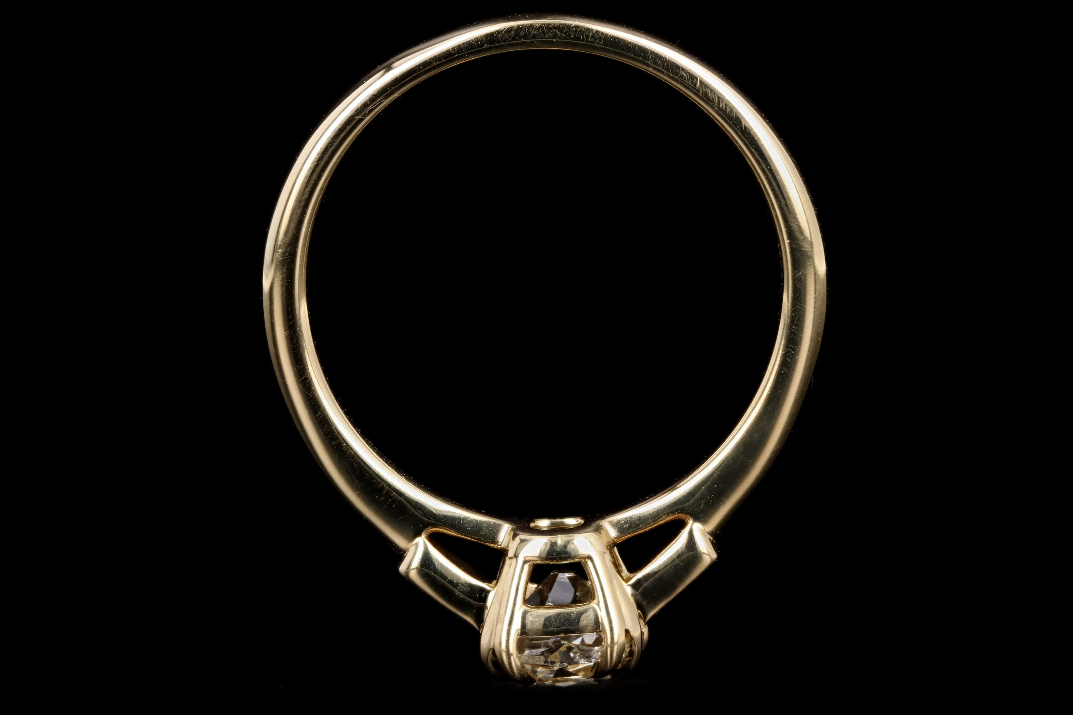18K Yellow Gold 1.02 Carat Old Mine Diamond Engagement Ring - Queen May