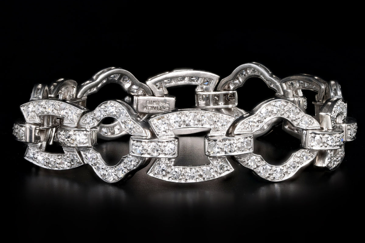Art Deco Platinum 5.5 Carat Total Weight Diamond Bracelet - Queen May