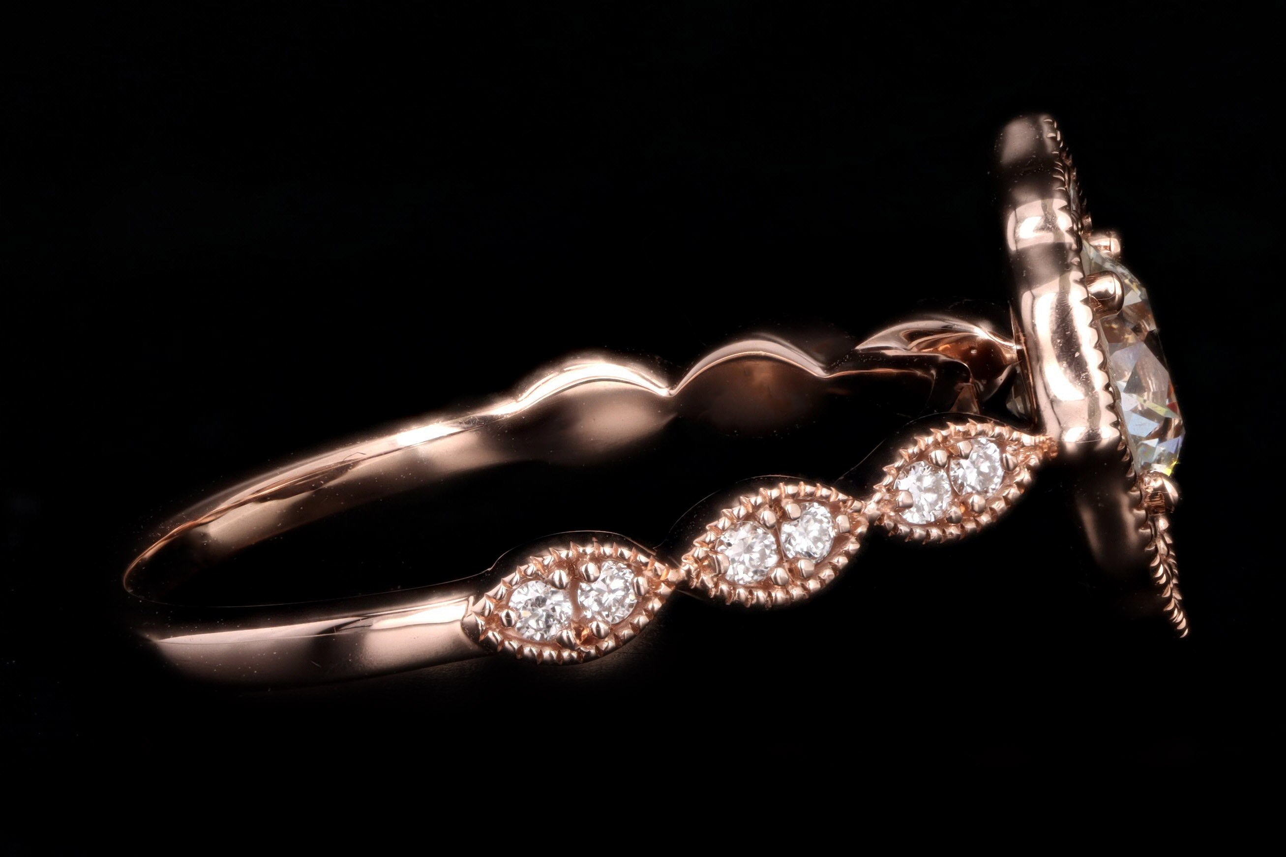 14K Rose Gold .75 Carat Round Brilliant Diamond Engagement Ring - Queen May