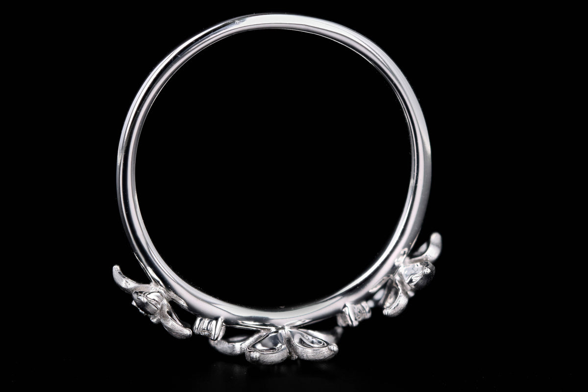 14K White, Yellow, or Rose Gold Diamond Flower Band - Queen May