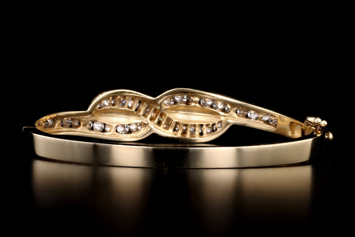 14K Yellow Gold 3 Carat Total Weight Diamond Bangle - Queen May