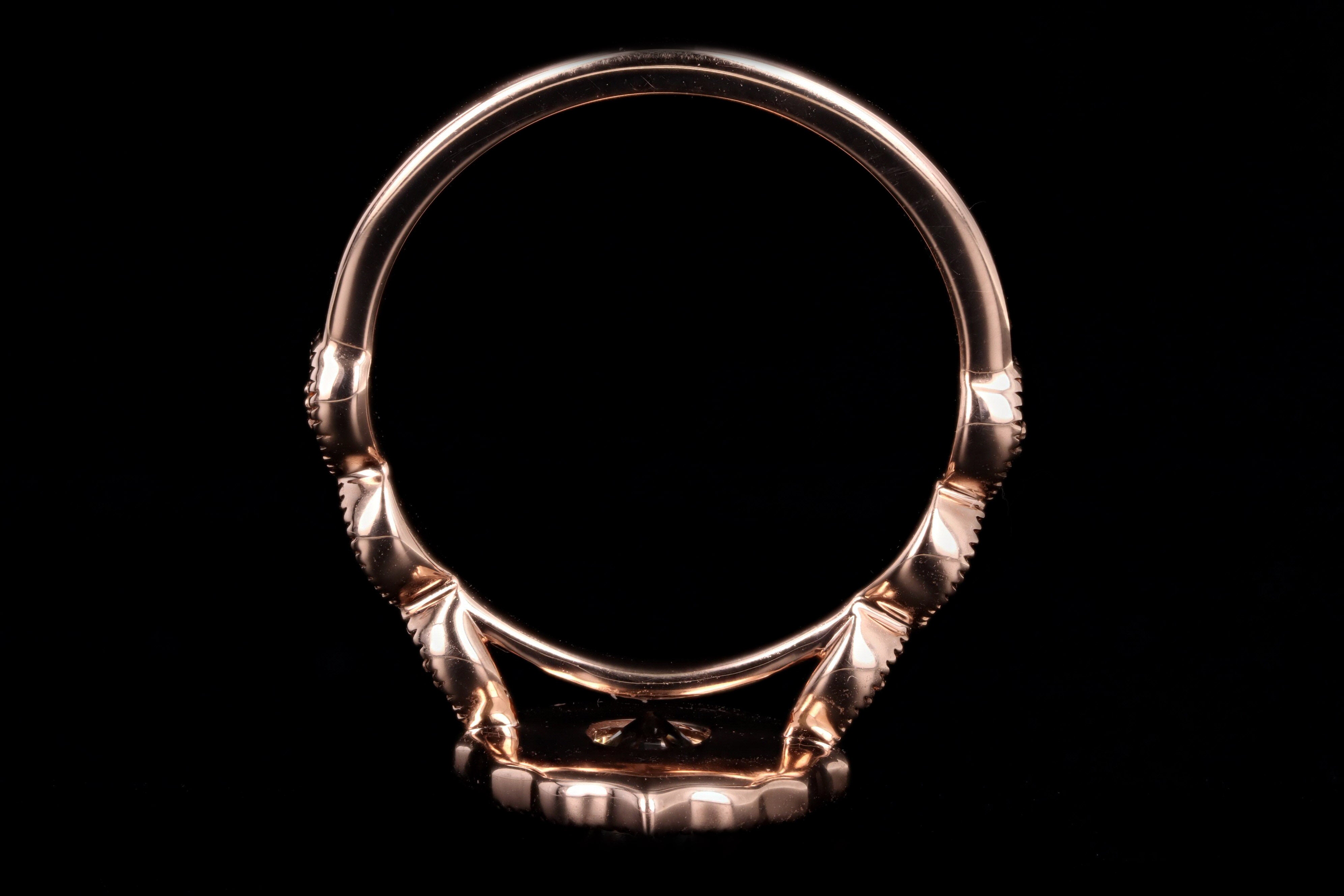 14K Rose Gold .75 Carat Round Brilliant Diamond Engagement Ring - Queen May