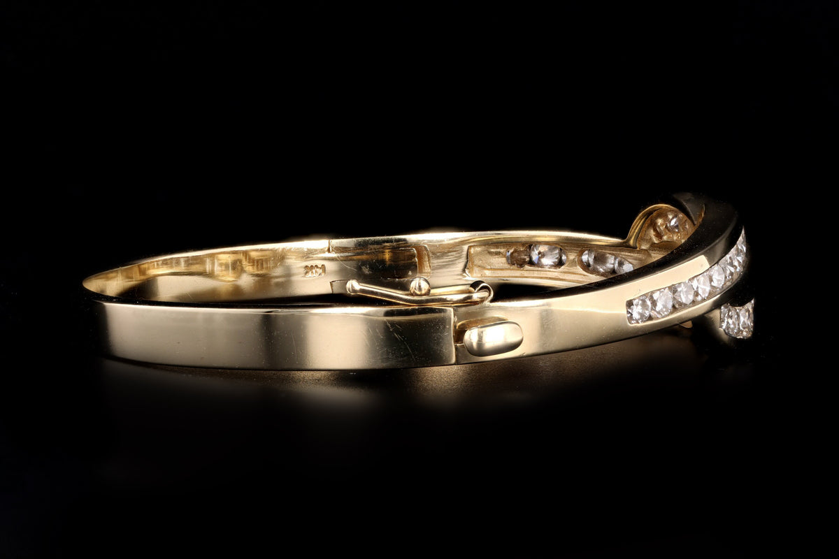 14K Yellow Gold 3 Carat Total Weight Diamond Bangle - Queen May