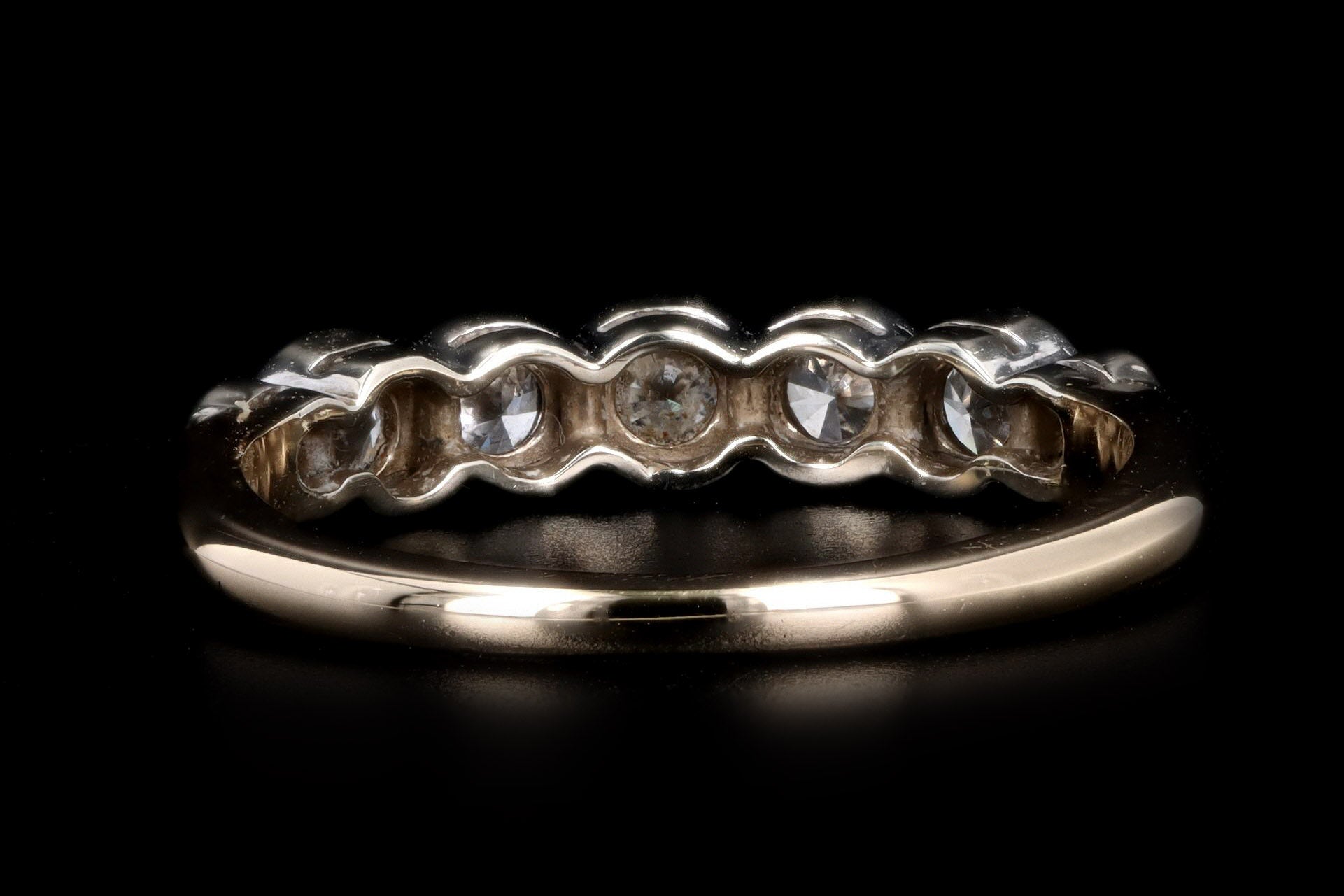 14K Gold .35 Carat Total Weight Round Diamond Stackable Wedding Band - Queen May