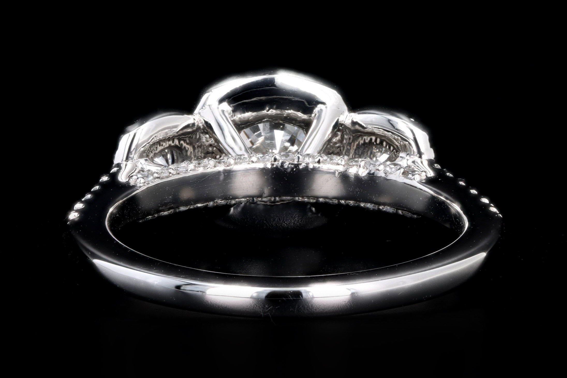 Platinum 1.00 Carat Round Brilliant Diamond Three Stone Engagement Ring GIA Certified - Queen May