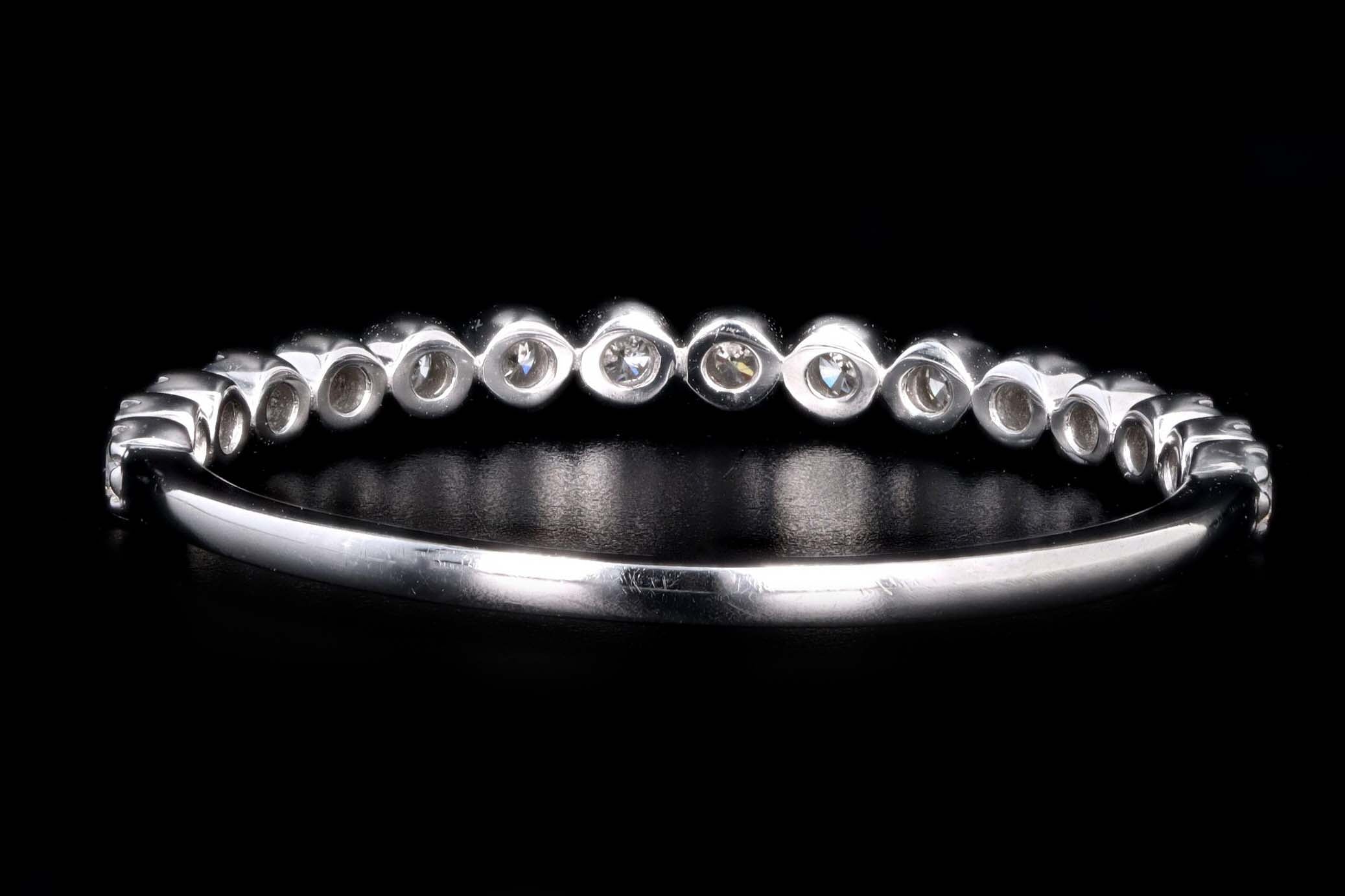 14K White Gold .10 Carat Total Weight Round Diamond Stackable Wedding Band - Queen May