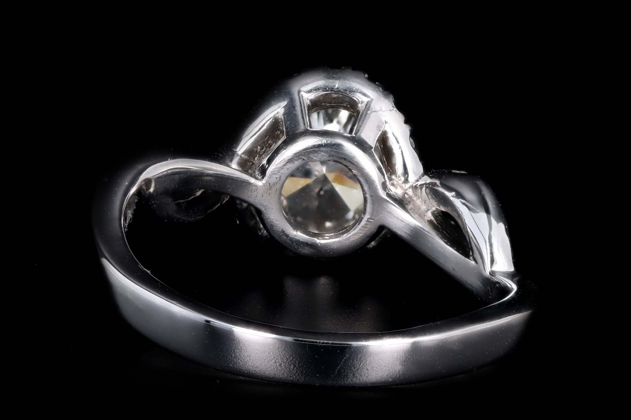 14K White Gold 1.00 Carat Oval Diamond Engagement Ring GIA Certified - Queen May