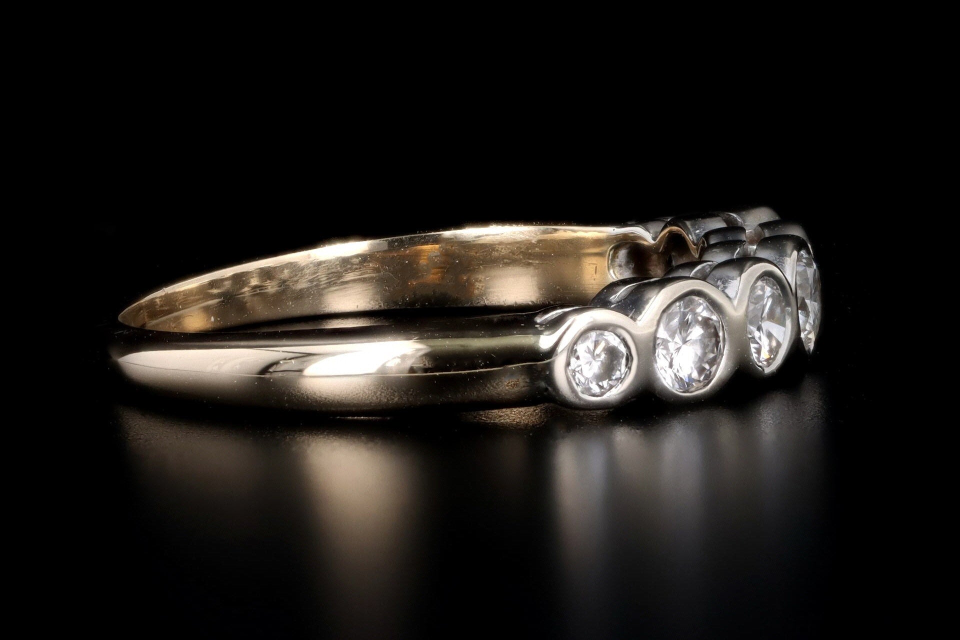 14K Gold .35 Carat Total Weight Round Diamond Stackable Wedding Band - Queen May