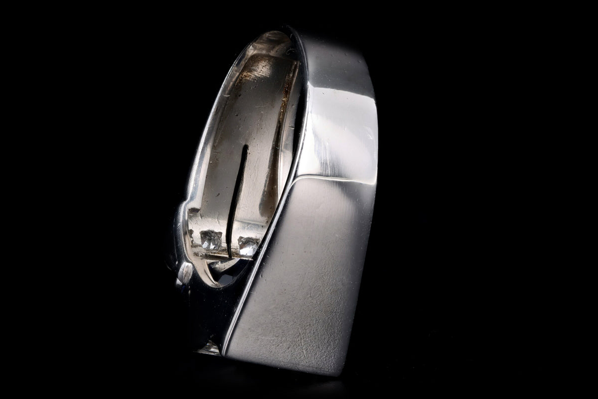 Art Deco Platinum 2.0 Carat Cushion Cut Natural Sapphire & Diamond Ring - Queen May