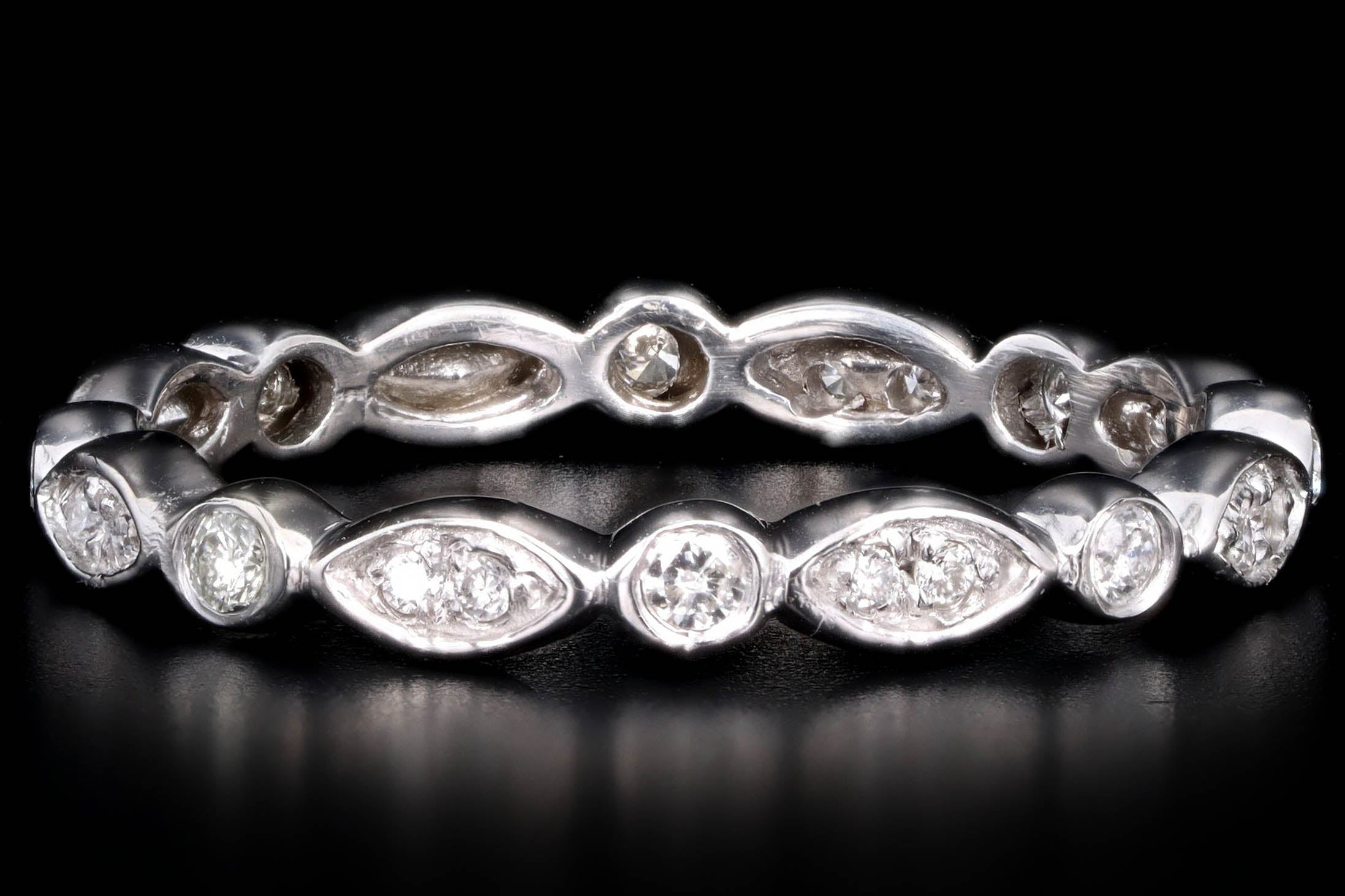 14K White Gold .30 Carat Total Weight Diamond Wedding Band - Queen May