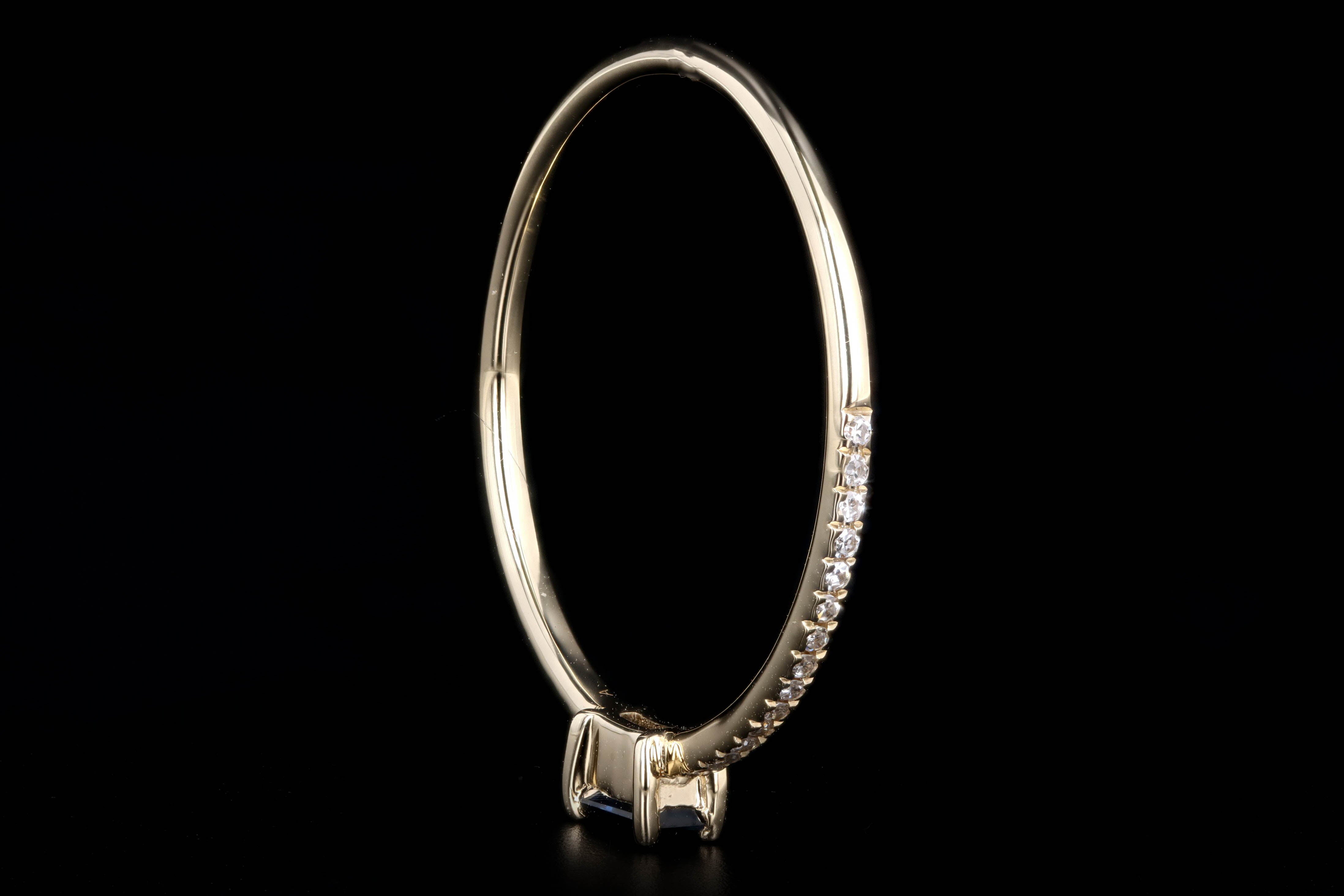 New 14K Yellow Gold Natural Sapphire & Diamond Band - Queen May