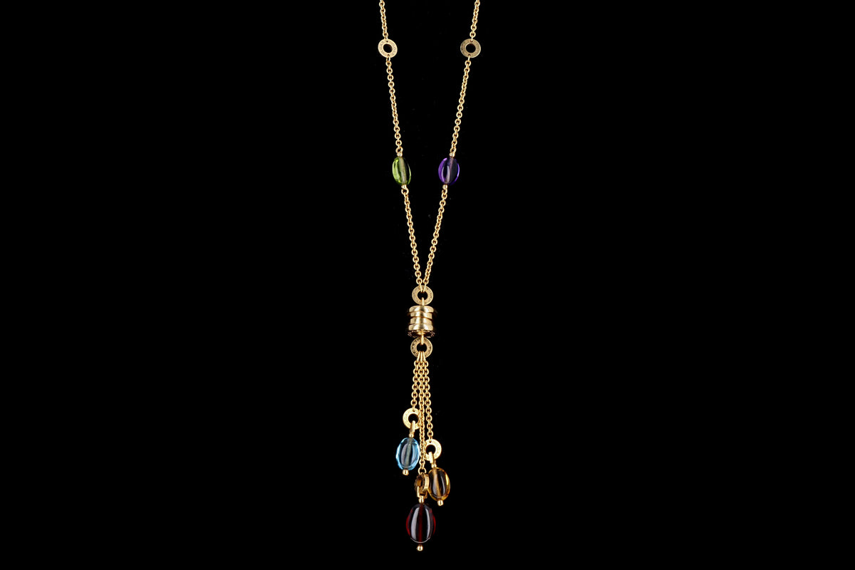 Bvlgari B.Zero1 Gemstone 18K Yellow Gold Pendant Necklace - Queen May