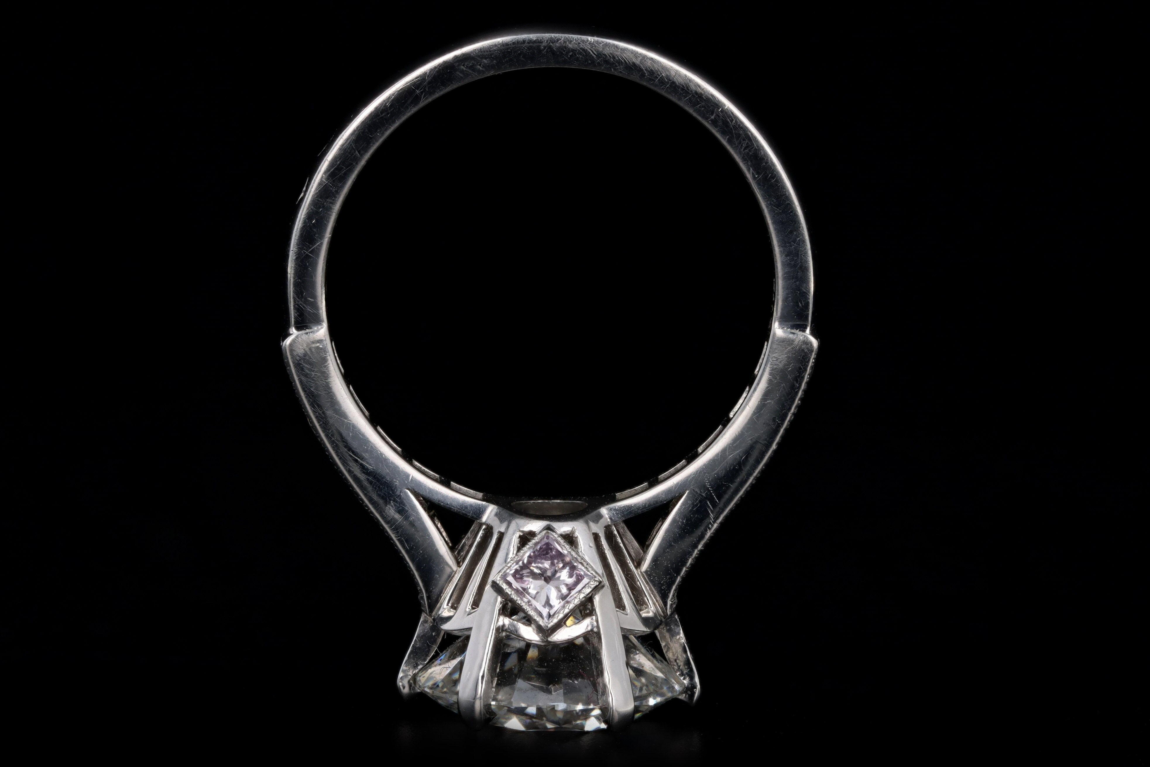 Platinum 3.75 Carat Round Brilliant Diamond Engagement Ring GIA Certified & IGI Appraisal - Queen May