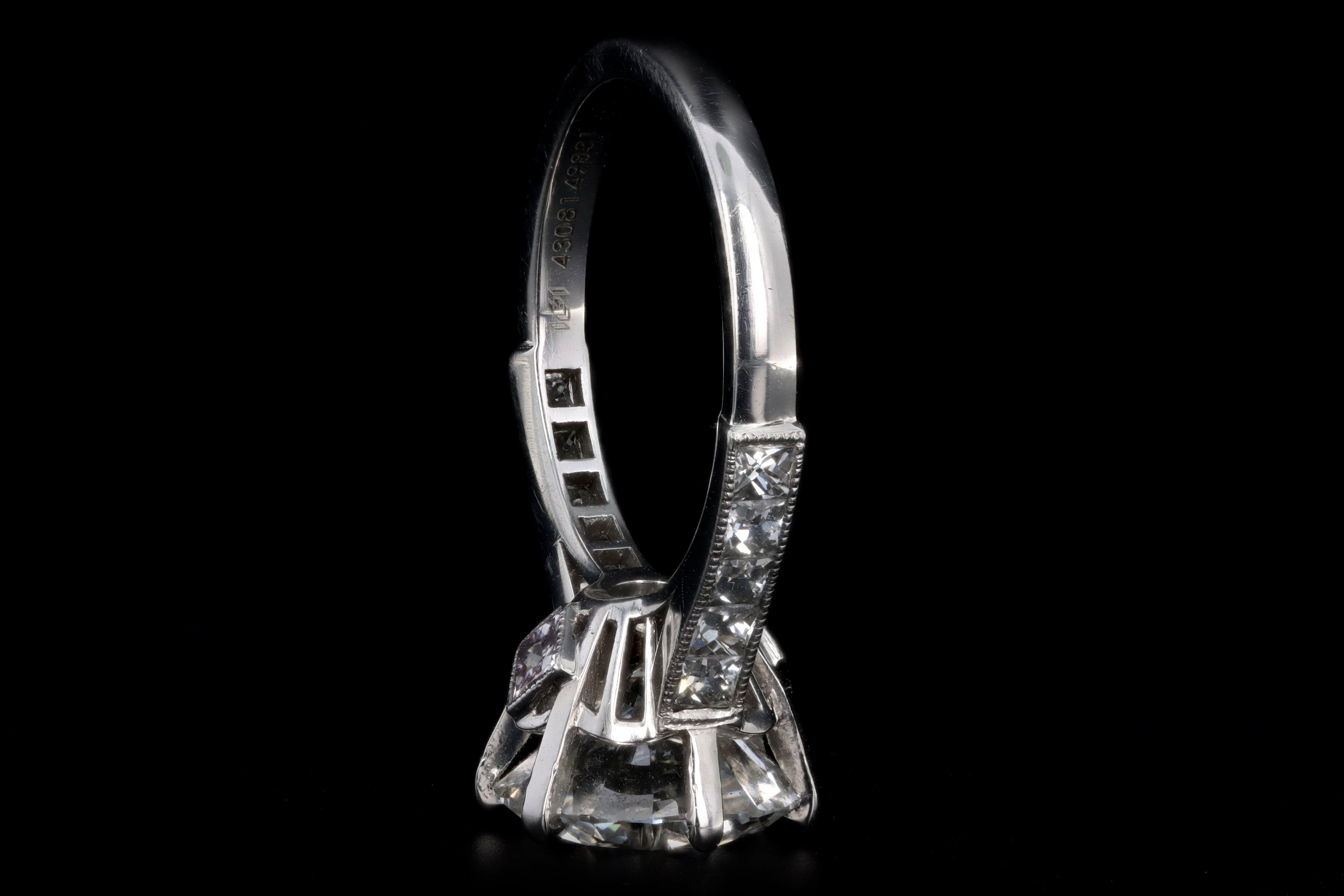 Platinum 3.75 Carat Round Brilliant Diamond Engagement Ring GIA Certified & IGI Appraisal - Queen May