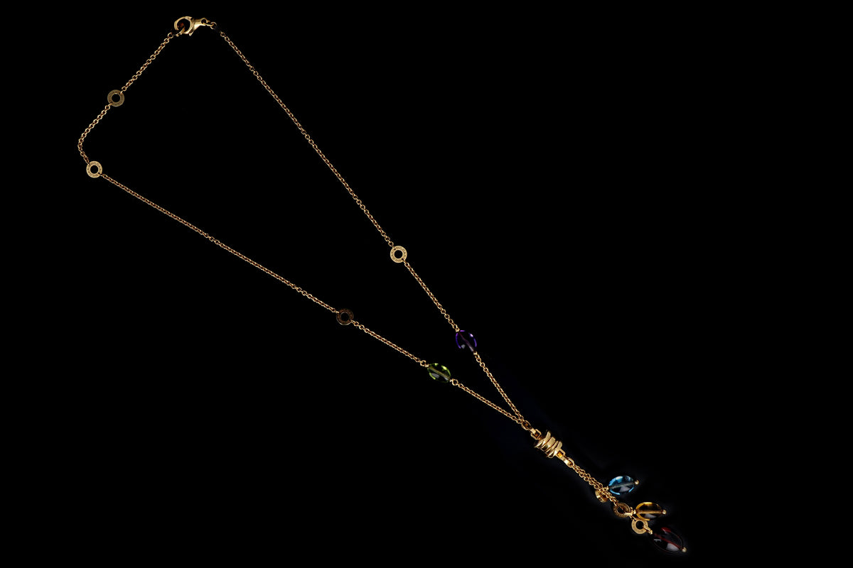 Bvlgari B.Zero1 Gemstone 18K Yellow Gold Pendant Necklace - Queen May