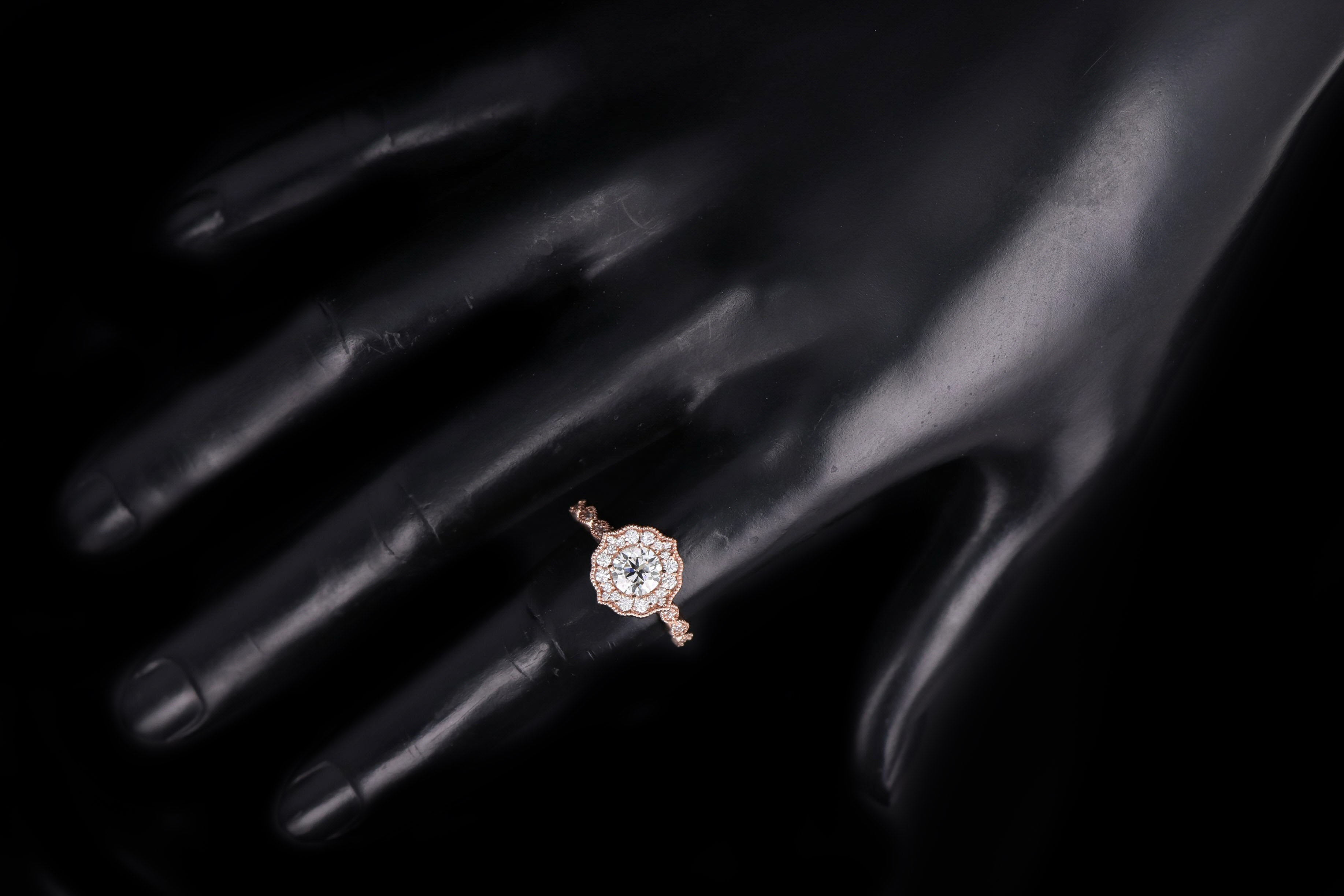 14K Rose Gold .75 Carat Round Brilliant Diamond Engagement Ring - Queen May