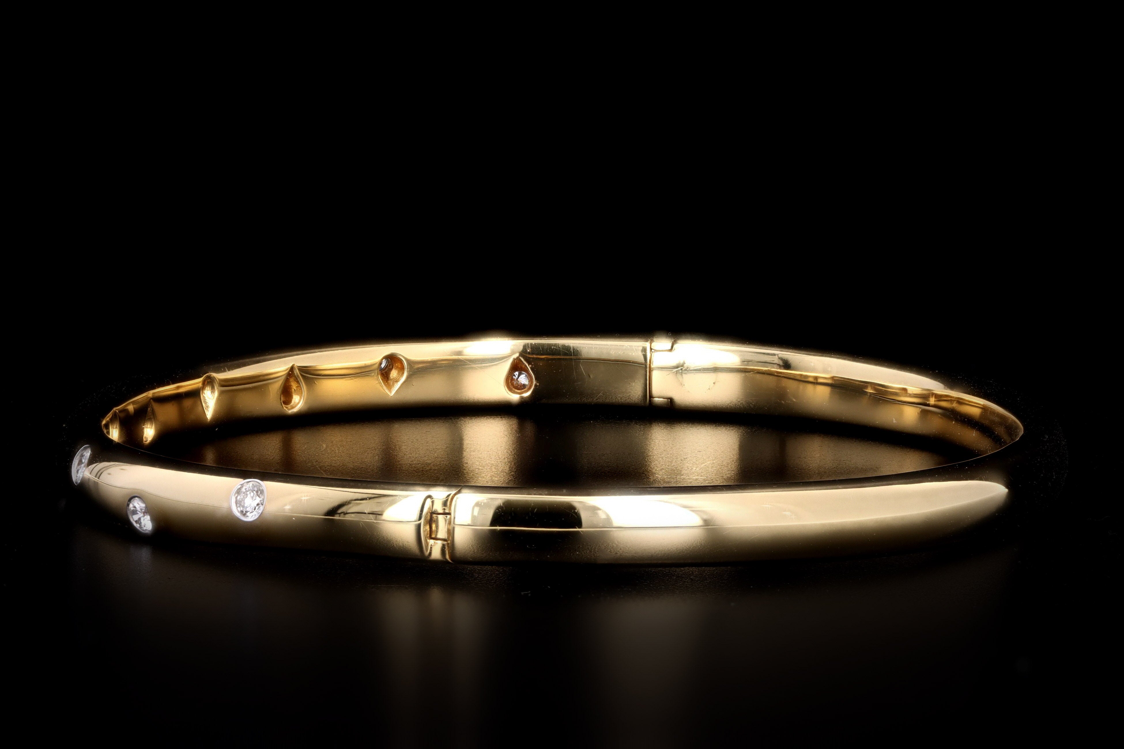 Tiffany & Co. 18K Yellow Gold & Platinum Etoile Diamond Bangle - Queen May