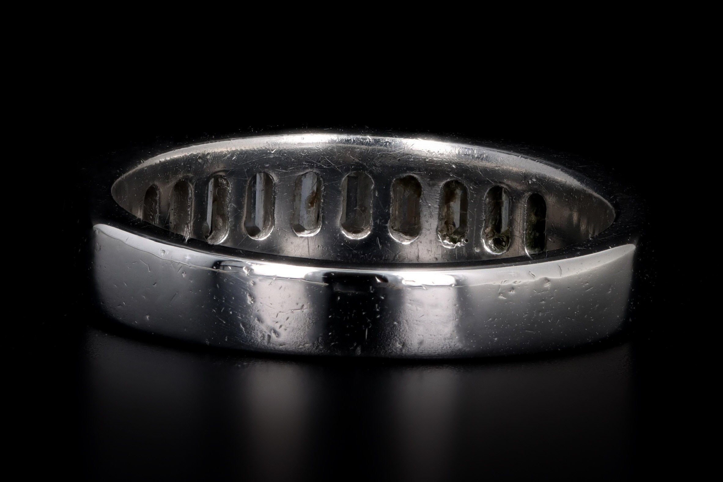 Platinum 1.36 Carat Total Weight Baguette Diamond Channel Wedding Band - Queen May