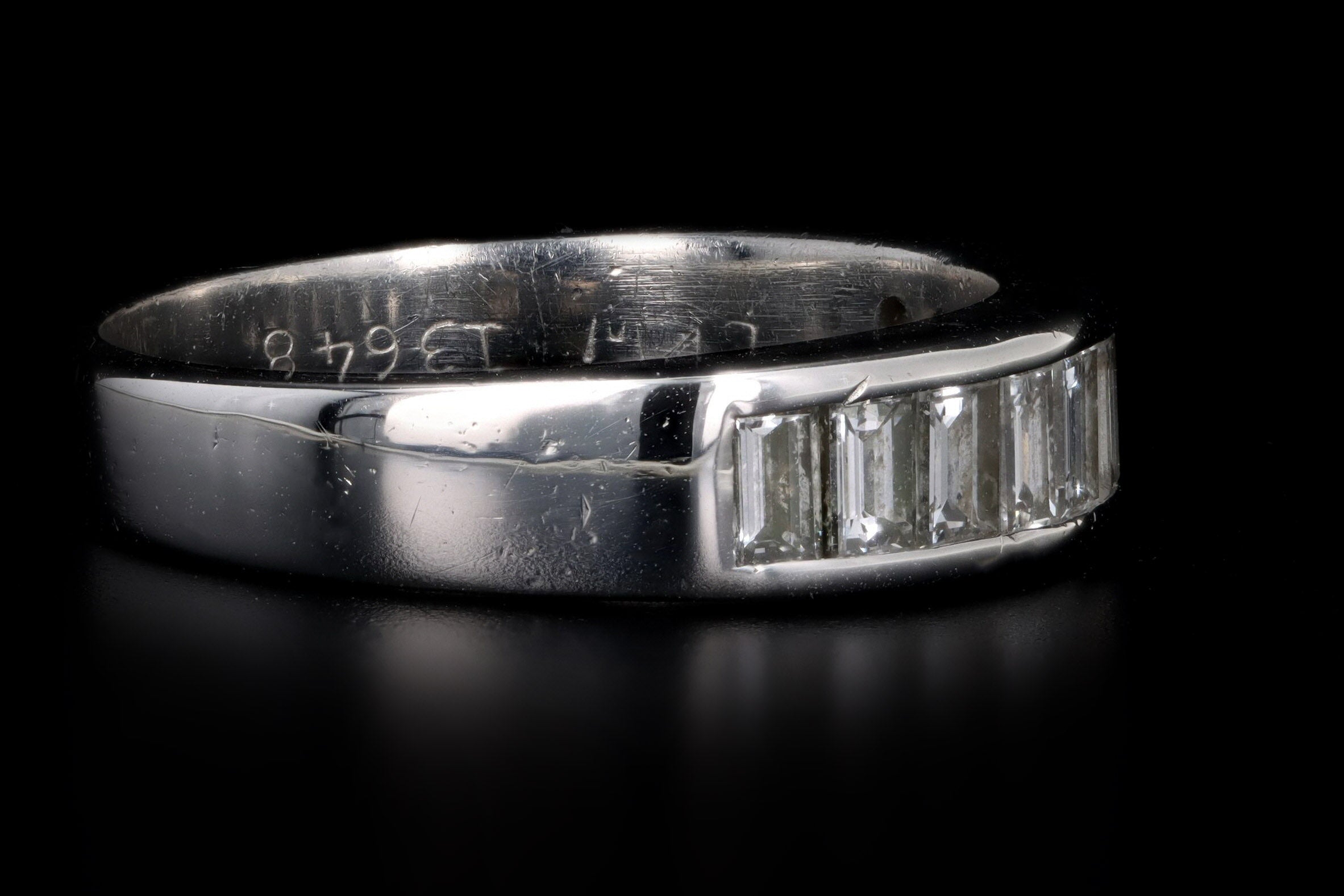 Platinum 1.36 Carat Total Weight Baguette Diamond Channel Wedding Band - Queen May