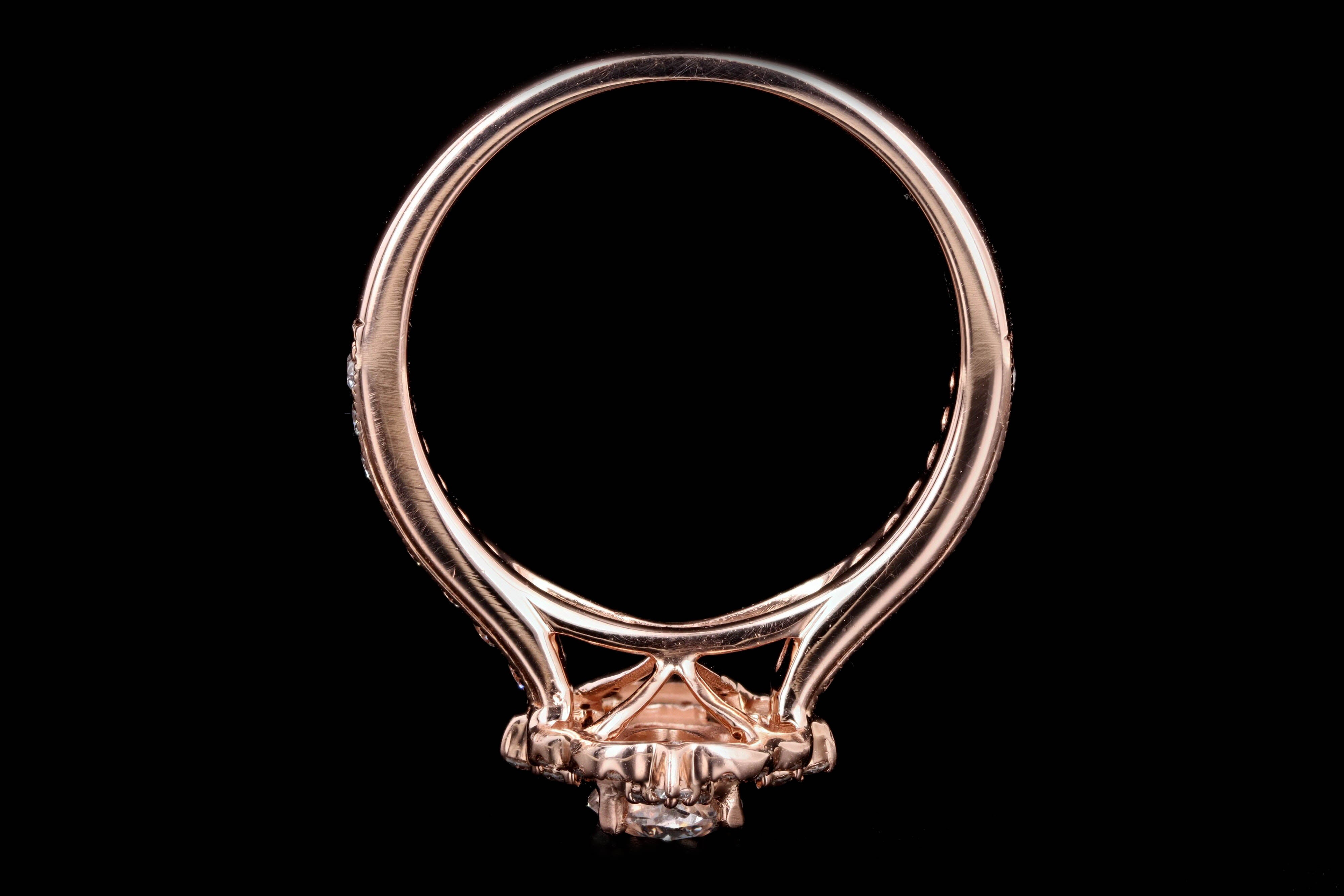 14K Rose Gold .58 Carat Oval Diamond Engagement Ring - Queen May