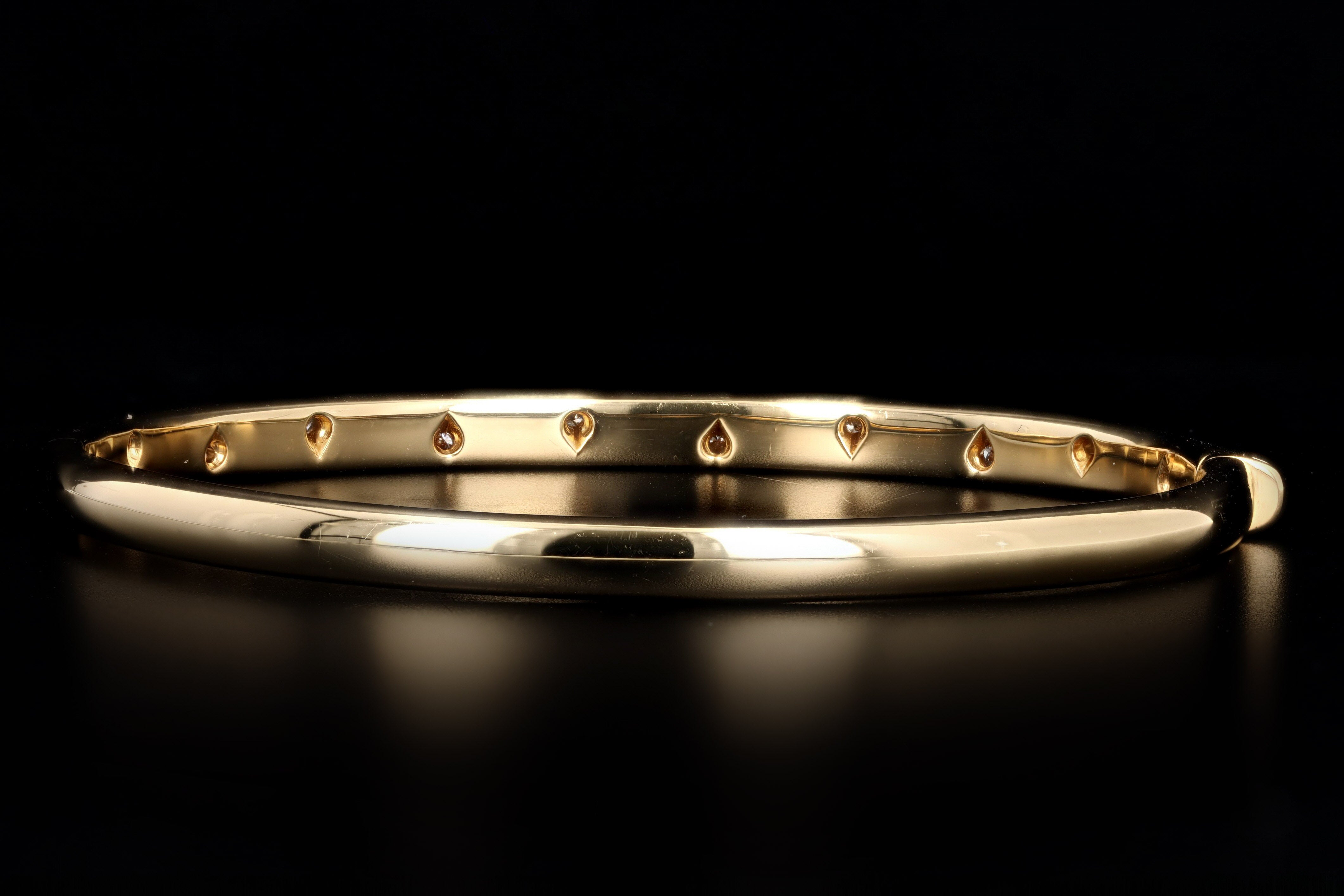 Tiffany & Co. 18K Yellow Gold & Platinum Etoile Diamond Bangle - Queen May