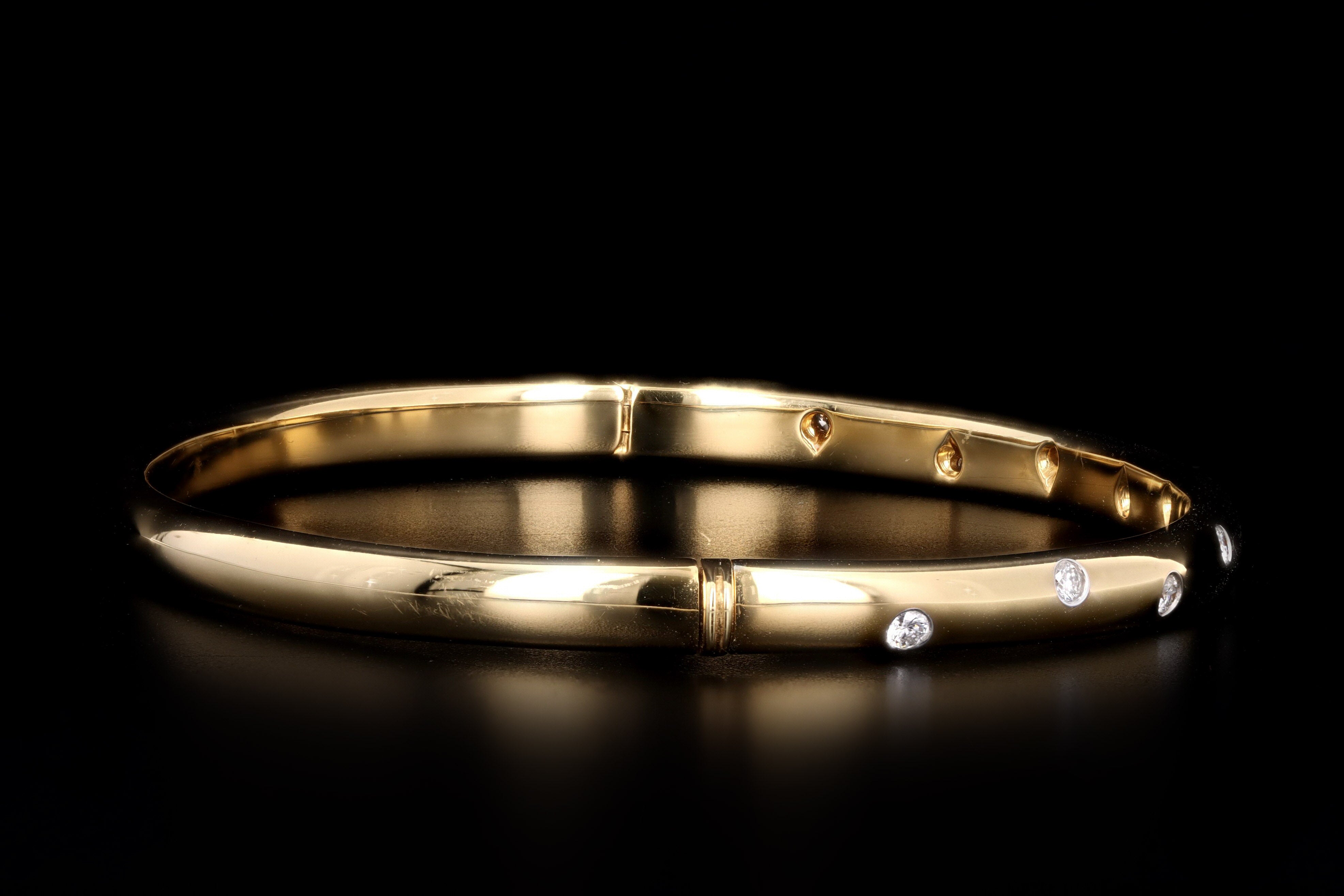 Tiffany & Co. 18K Yellow Gold & Platinum Etoile Diamond Bangle - Queen May