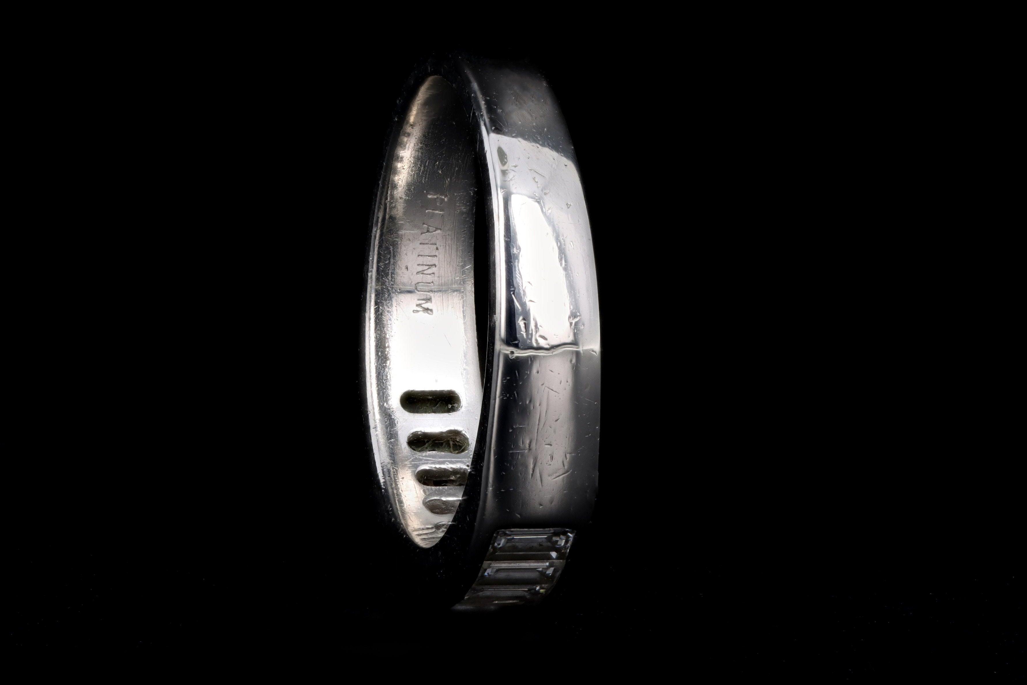 Platinum 1.36 Carat Total Weight Baguette Diamond Channel Wedding Band - Queen May