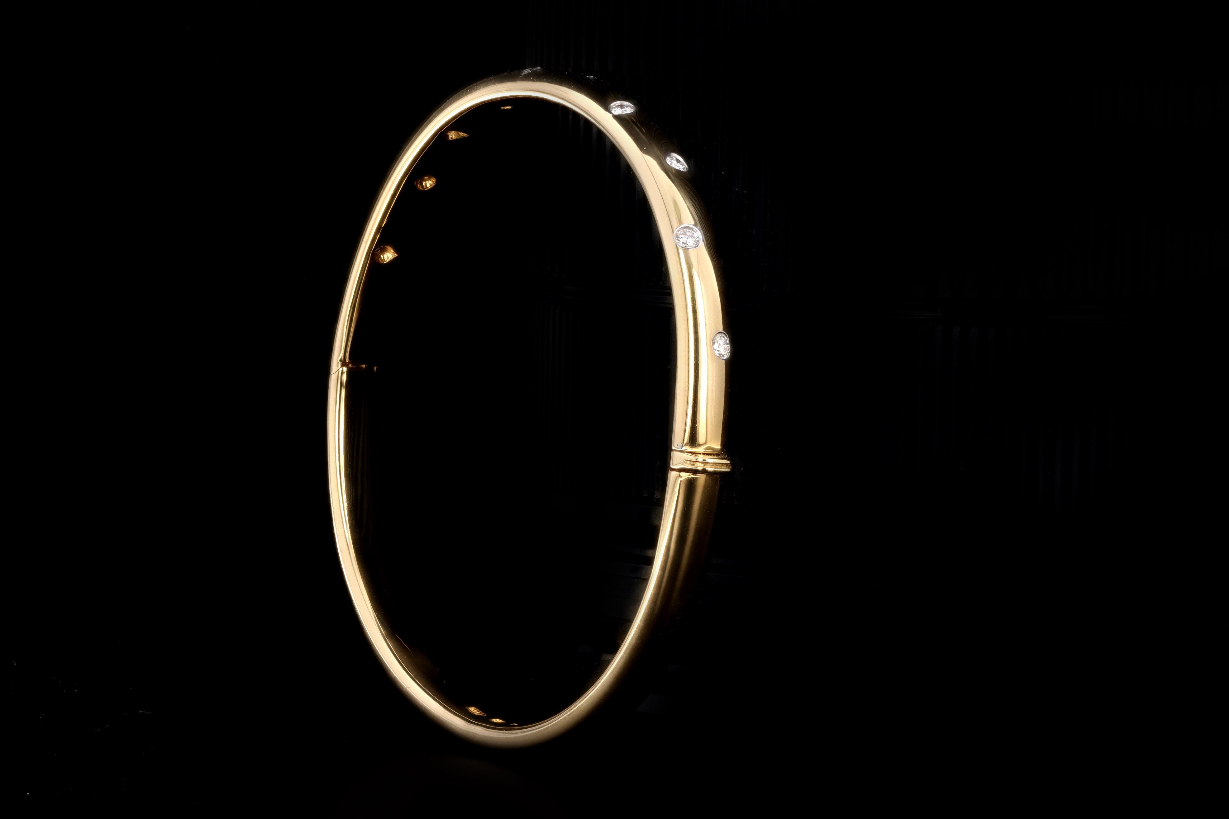 Tiffany & Co. 18K Yellow Gold & Platinum Etoile Diamond Bangle - Queen May