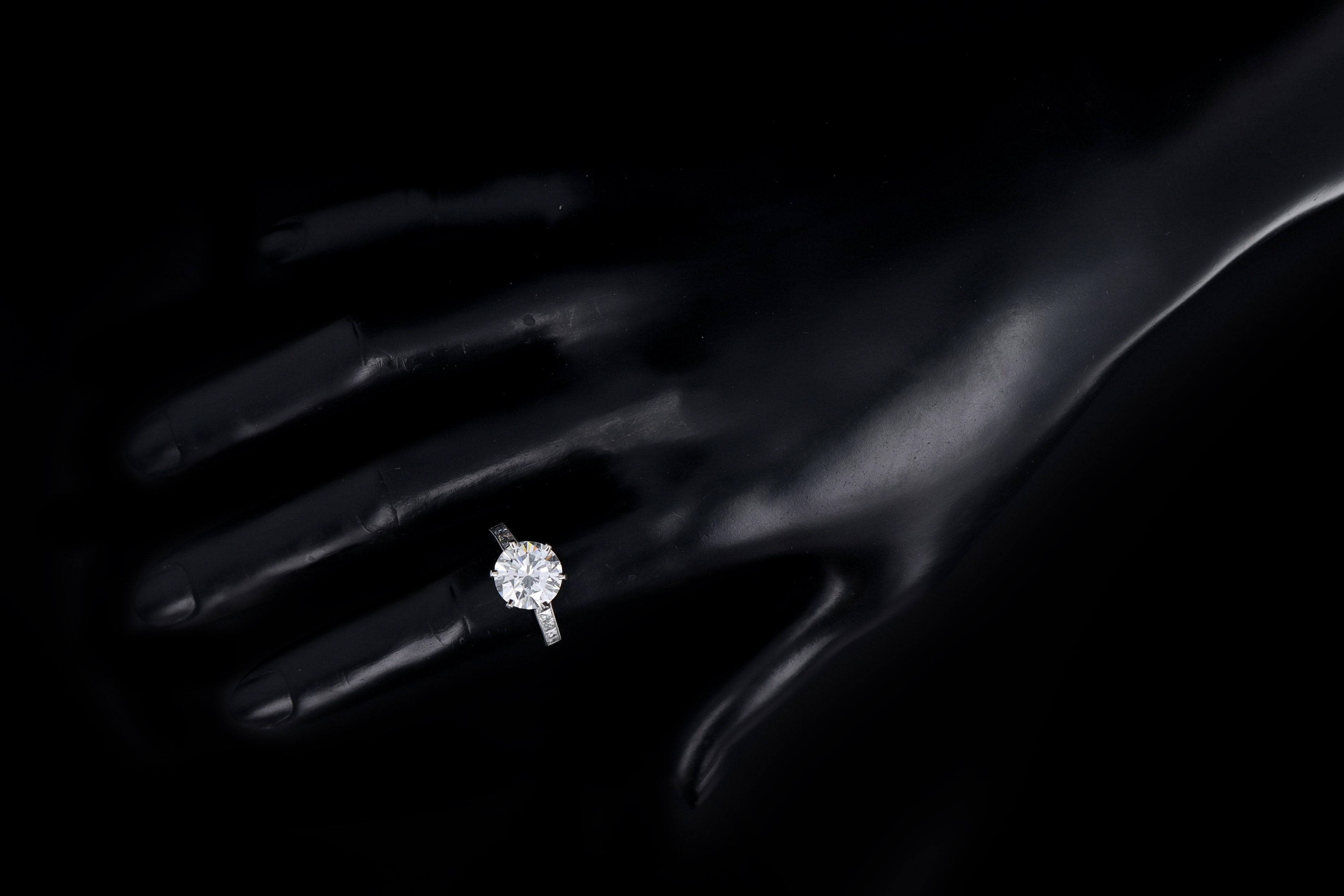 Platinum 3.75 Carat Round Brilliant Diamond Engagement Ring GIA Certified & IGI Appraisal - Queen May