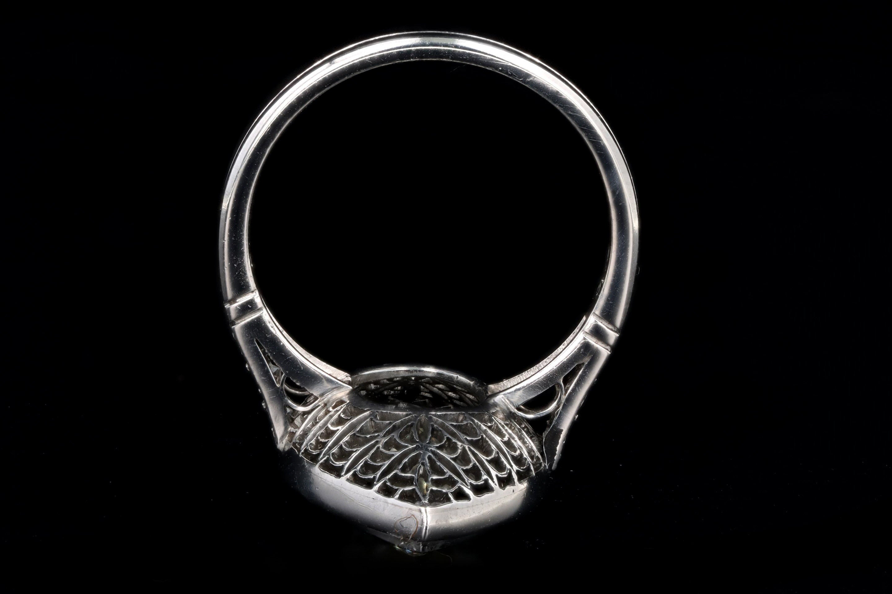 Art Deco Inspired Platinum 5.11 Carat Marquise Cut Diamond & Sapphire Ring GIA Certified - Queen May