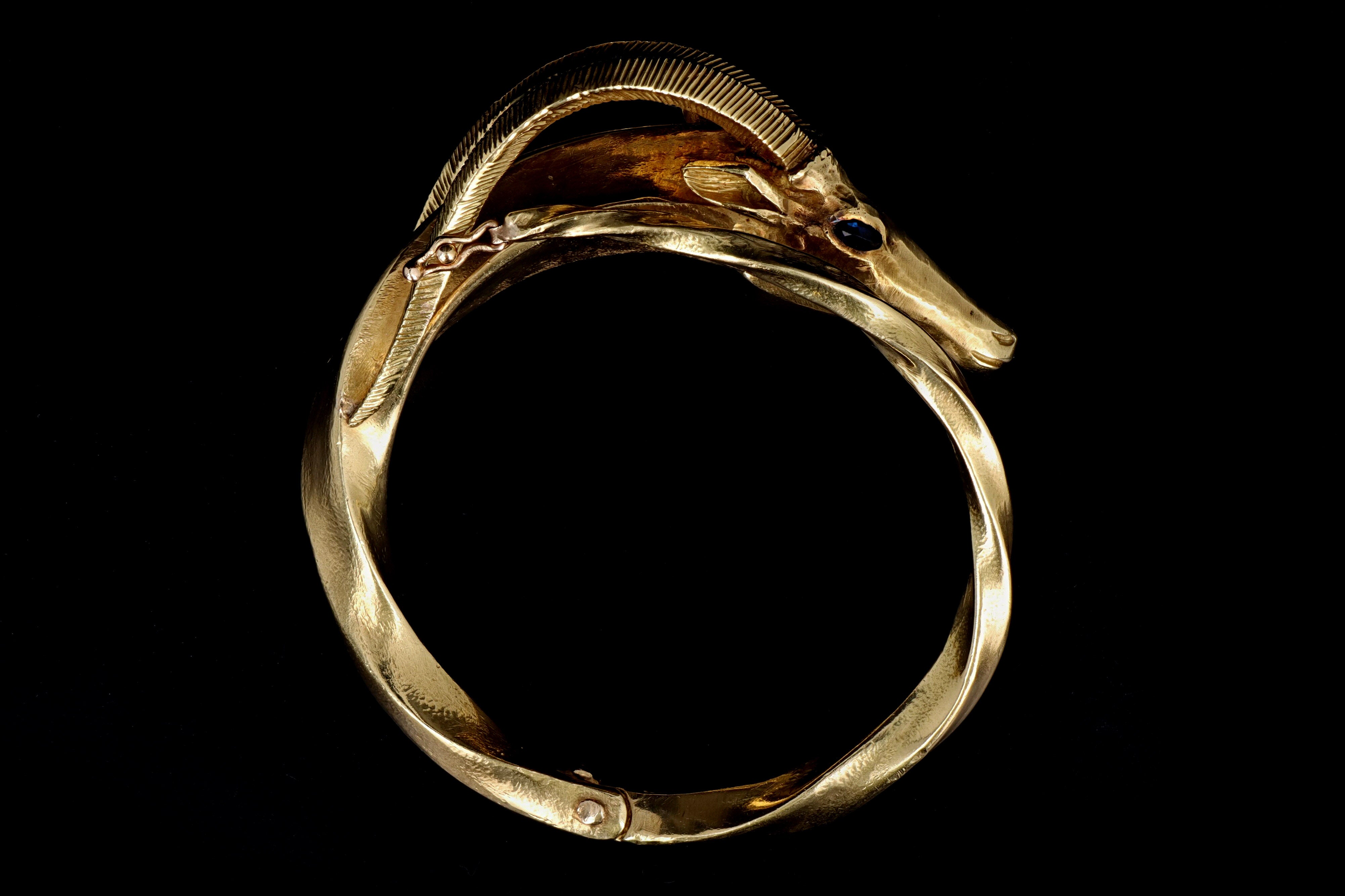 Vintage 18K Yellow Gold Sapphire Aries Bracelet - Queen May