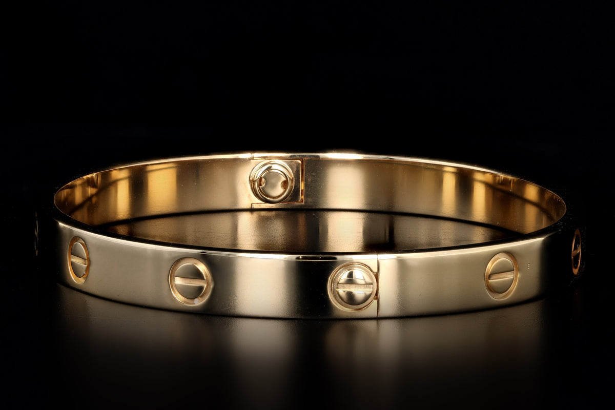 Cartier 18K Yellow Gold Love Bracelet Size 18 - Queen May
