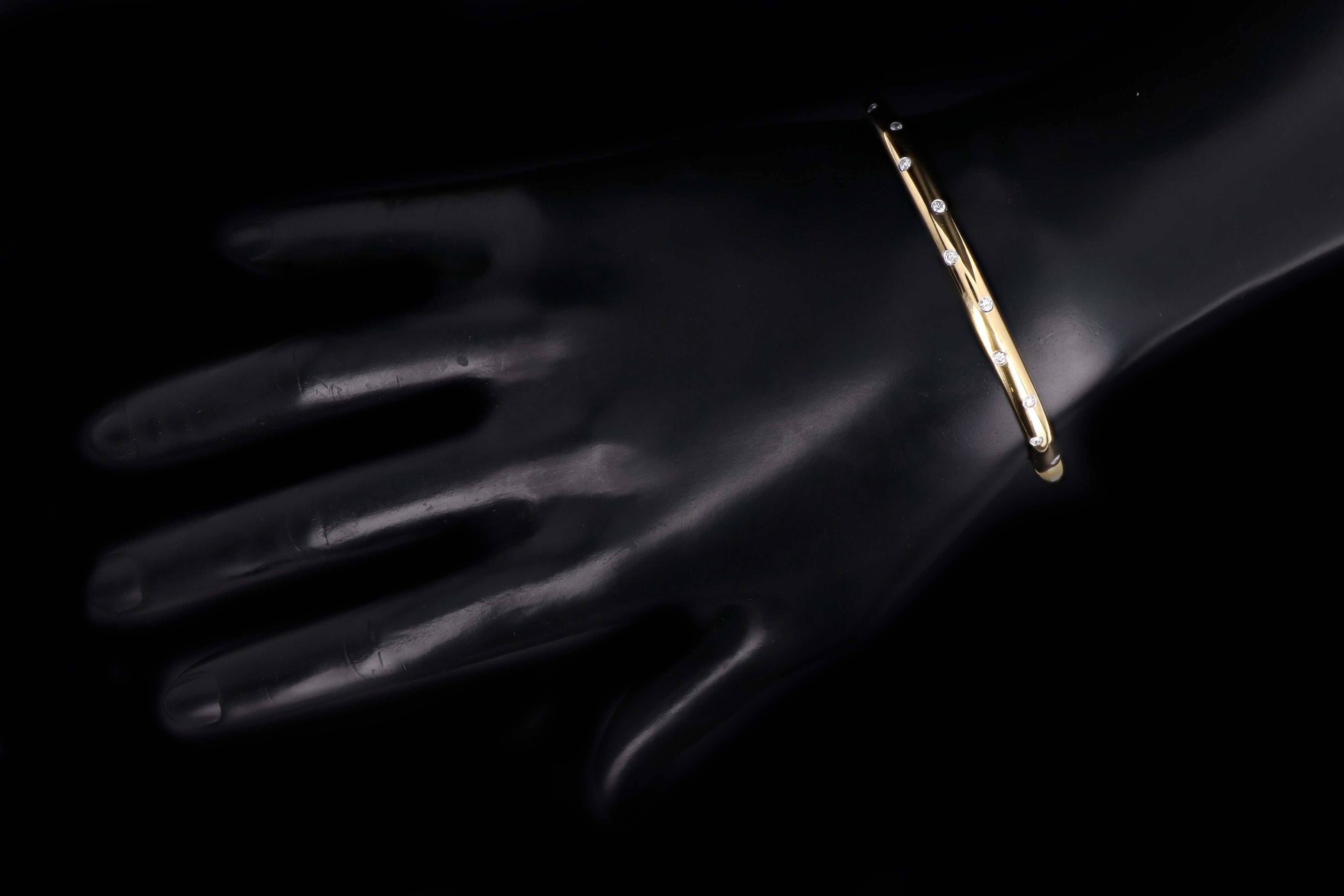 Tiffany & Co. 18K Yellow Gold & Platinum Etoile Diamond Bangle - Queen May