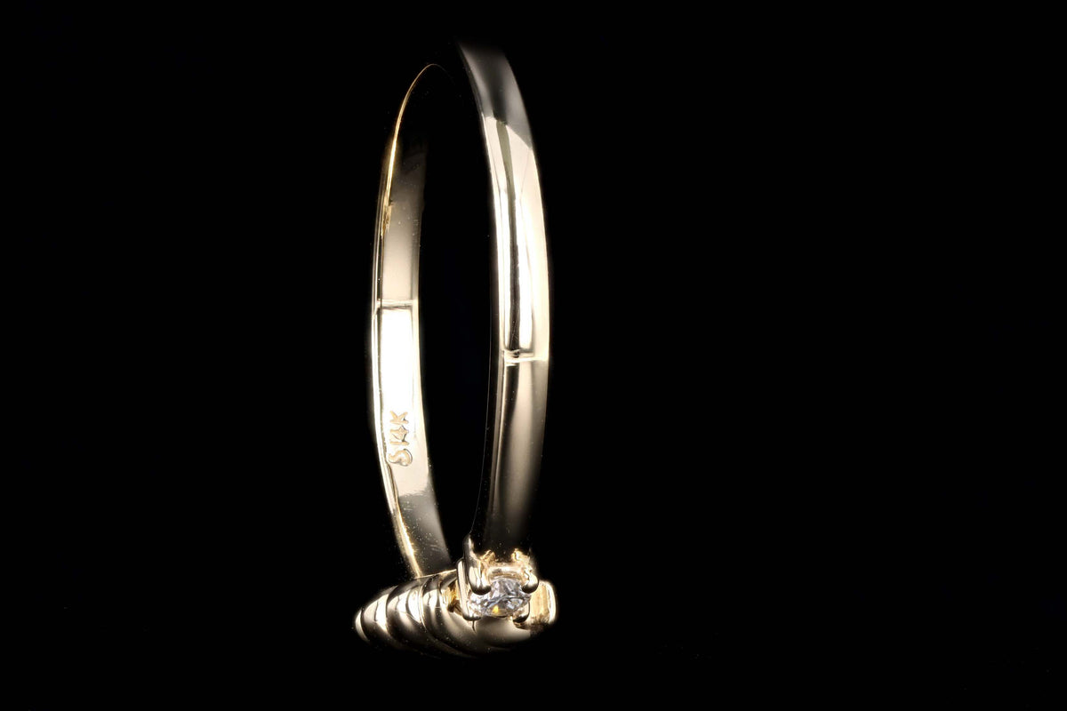 14K Yellow Gold Diamond Seashell Ring - Queen May
