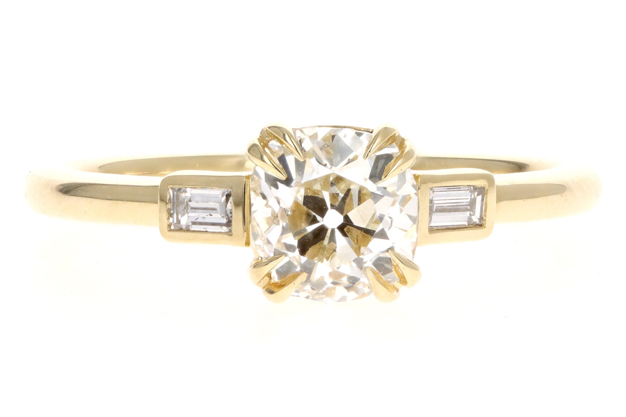 18K Yellow Gold 1.02 Carat Old Mine Diamond Engagement Ring - Queen May