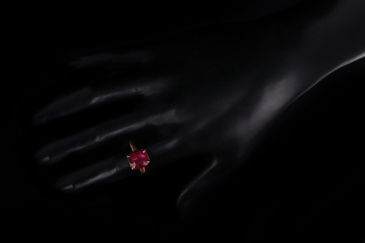 Handmade 22K & 18K Yellow Gold 4.50 Carat Rubellite Tourmaline Ring - Queen May