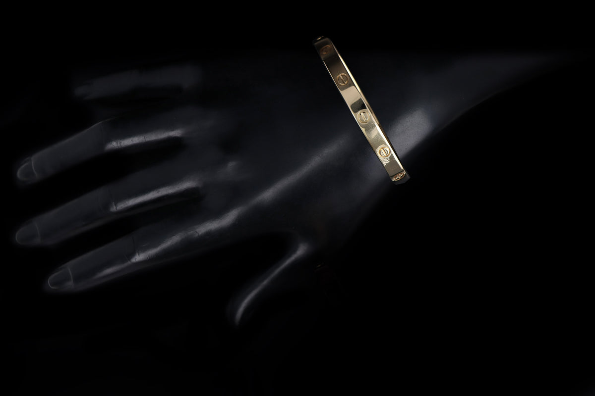 Cartier 18K Yellow Gold Love Bracelet Size 18 - Queen May