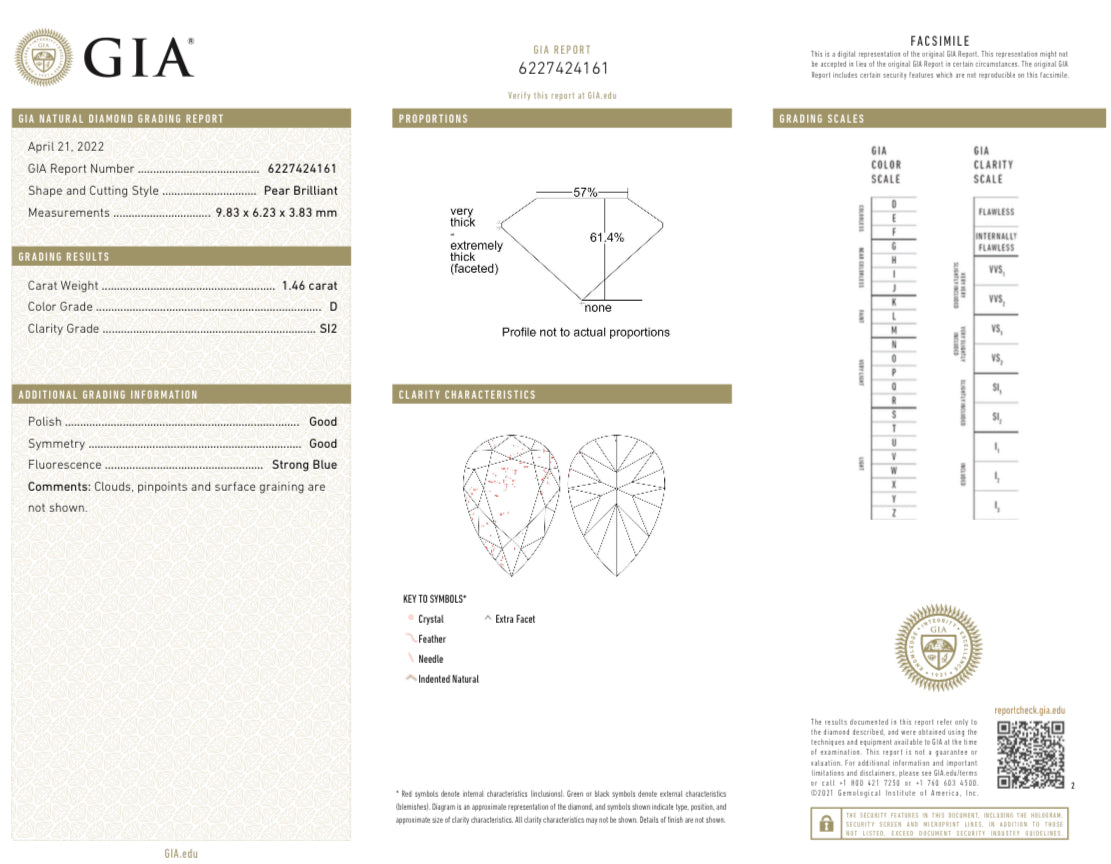 1.46 Carat Pear Diamond Graduated Halo Engagement Ring in Platinum GIA Certified - Queen May